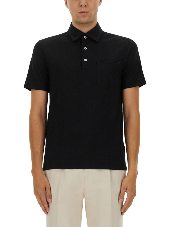 Zegna COTTON POLO SHIRT WITH POCKET