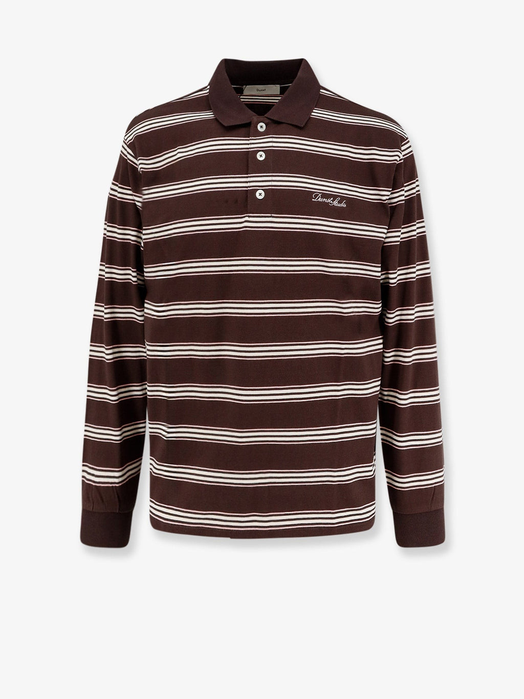 DUNST Cotton polo shirt with striped pattern