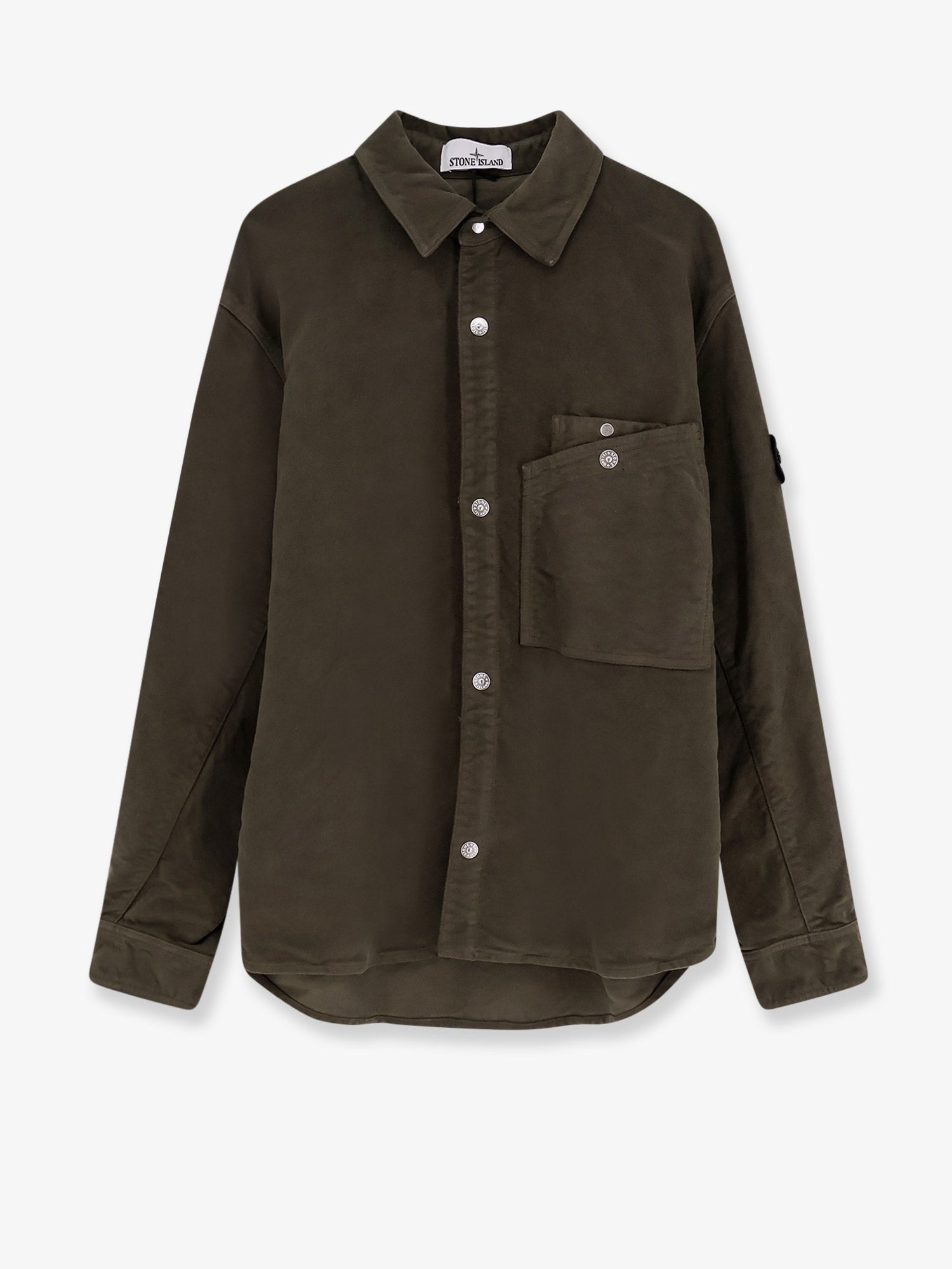Stone Island Cotton shirt with iconic logo patch