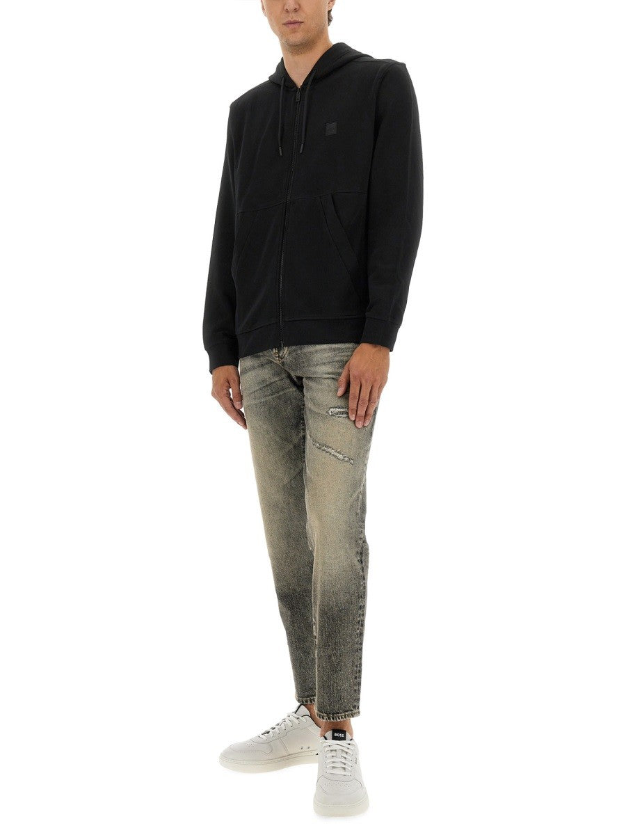 Boss COTTON SWEATSHIRT WITH LOGO