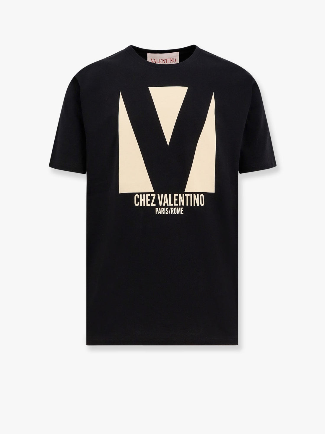 Valentino COTTON T-SHIRT WITH "CHEZ VALENTINO" PRINT