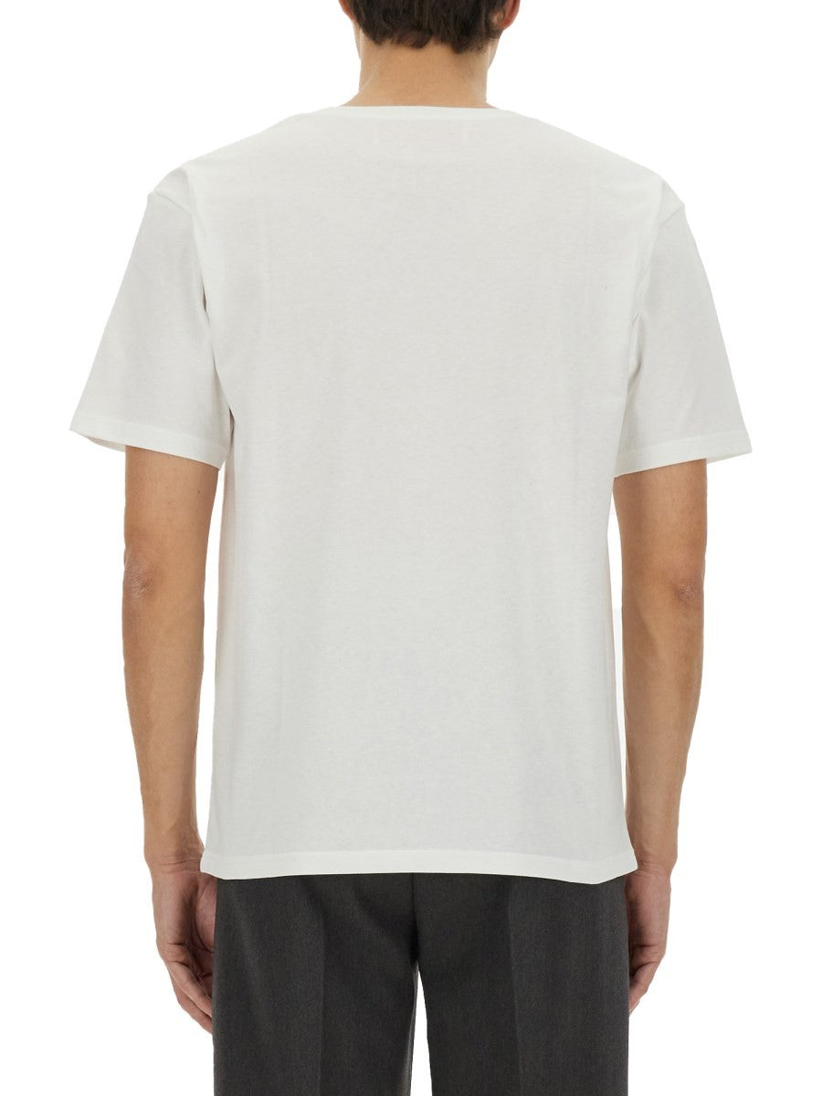 Valentino COTTON T-SHIRT WITH "CHEZ VALENTINO" PRINT