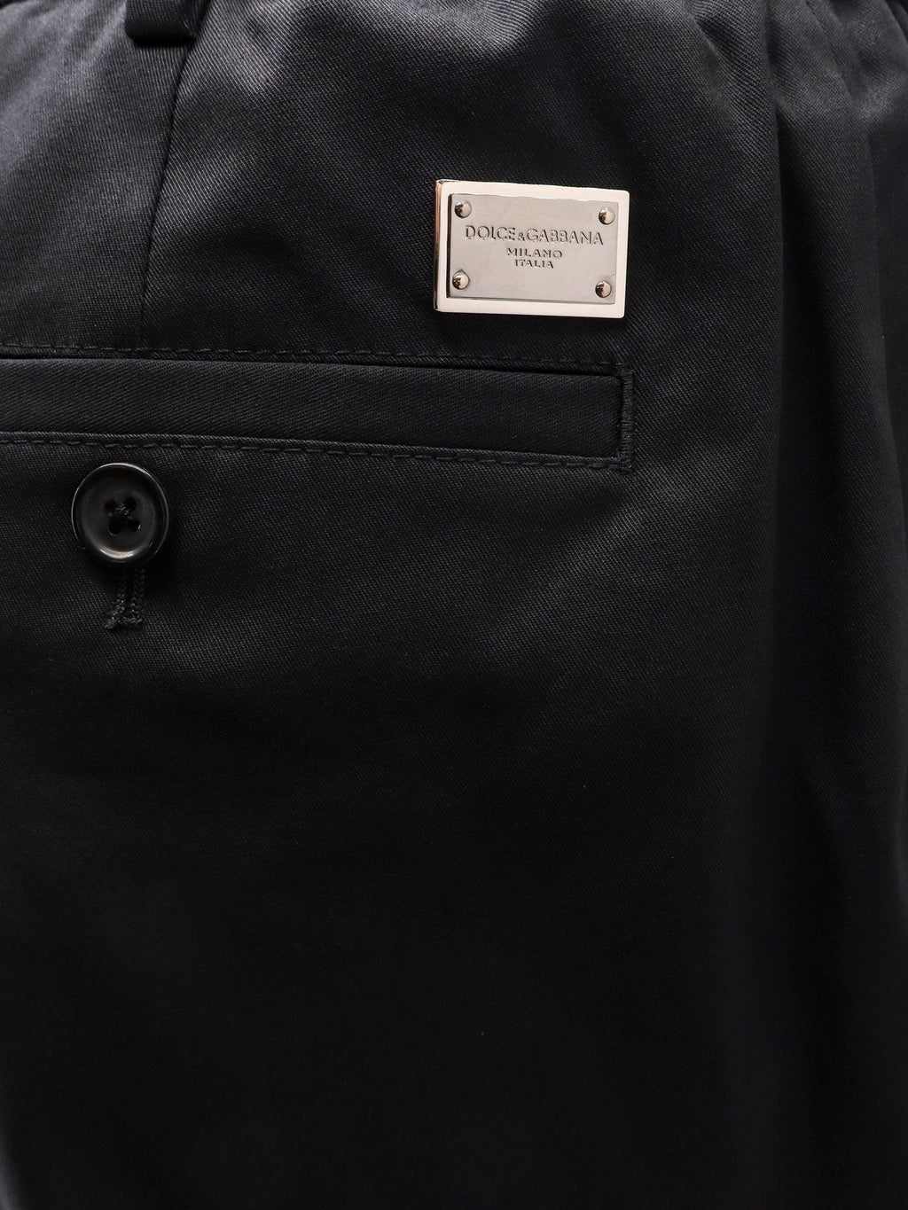Dolce & Gabbana Cotton trouser with elastic inserts and drawstring