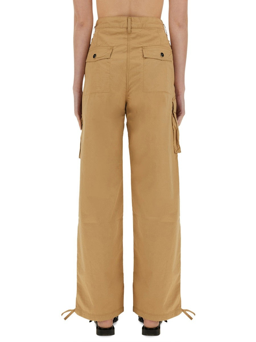 GANNI COTTON TWILL CARGO PANTS