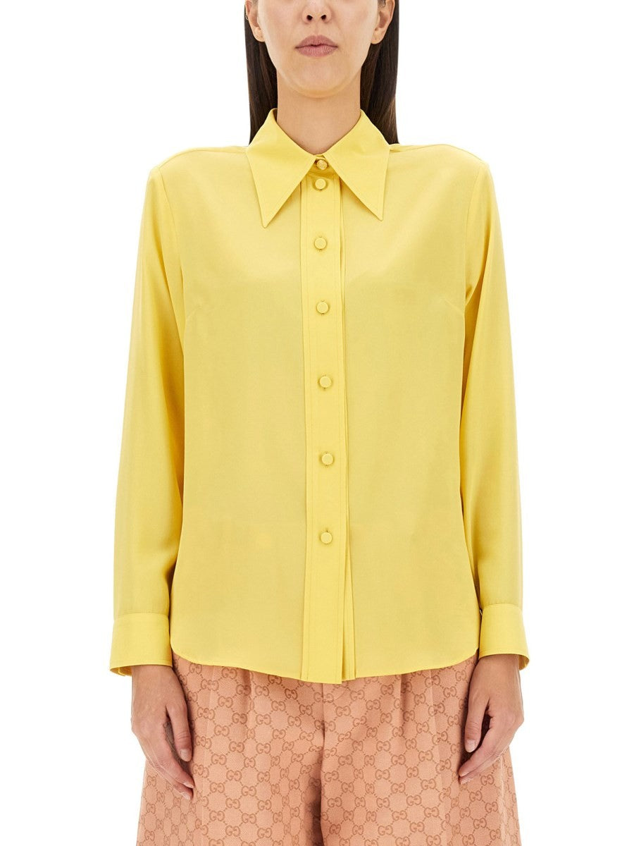 Gucci CREPE DE CHINE AND SILK SHIRT