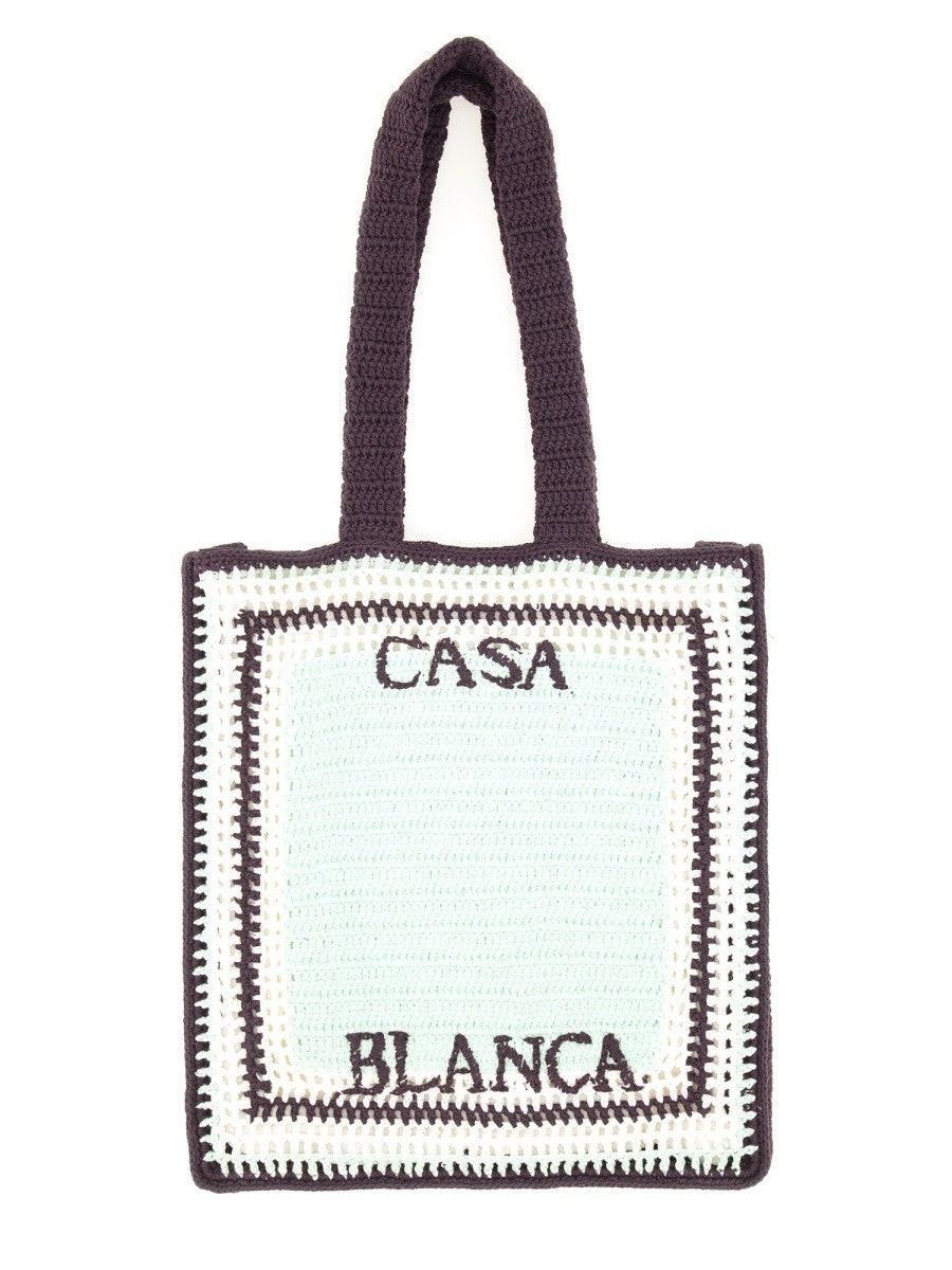 CASABLANCA CROCHET BAG WITH LOGO