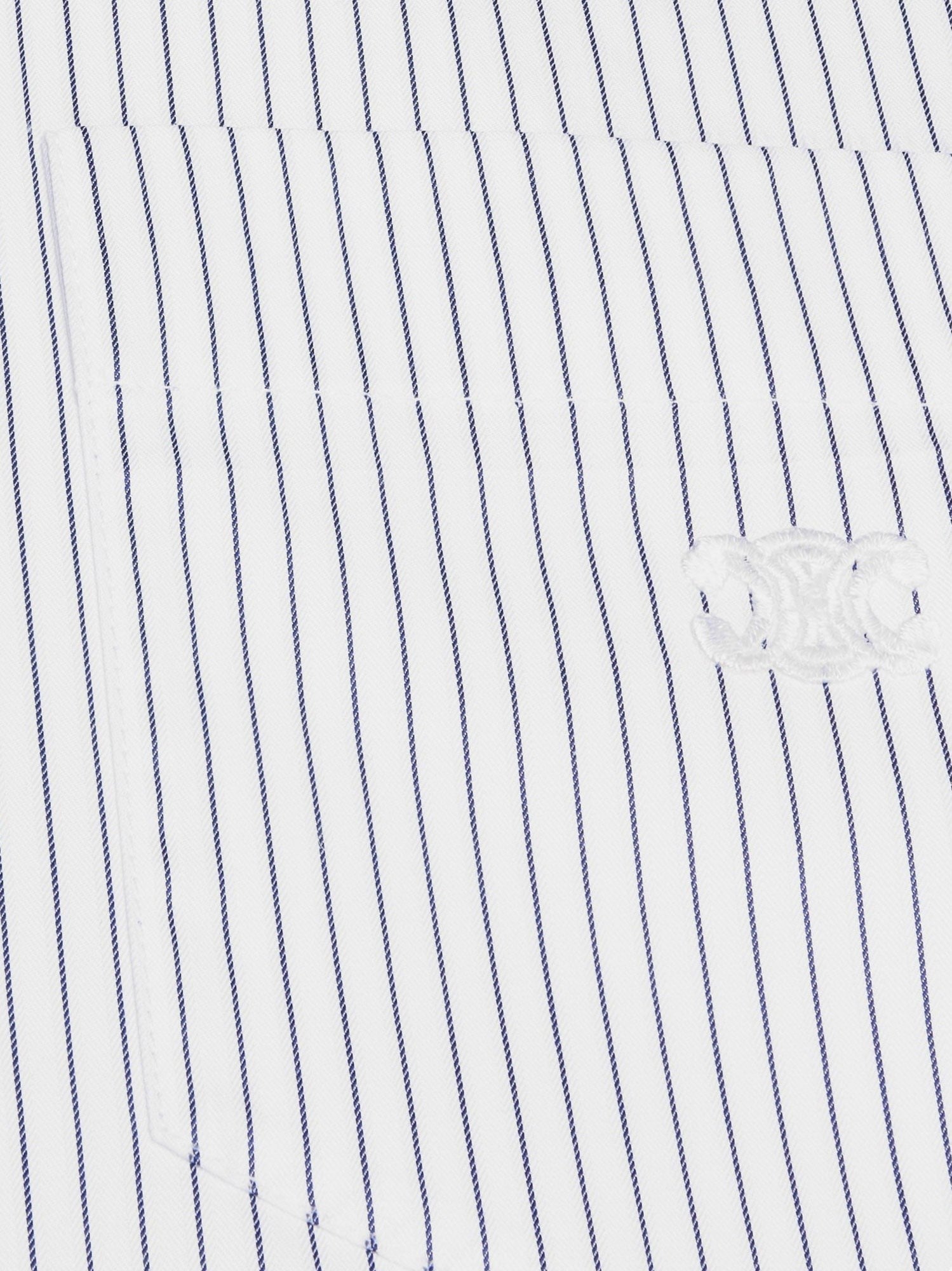 Celine Cropped cotton shirt with striped motif