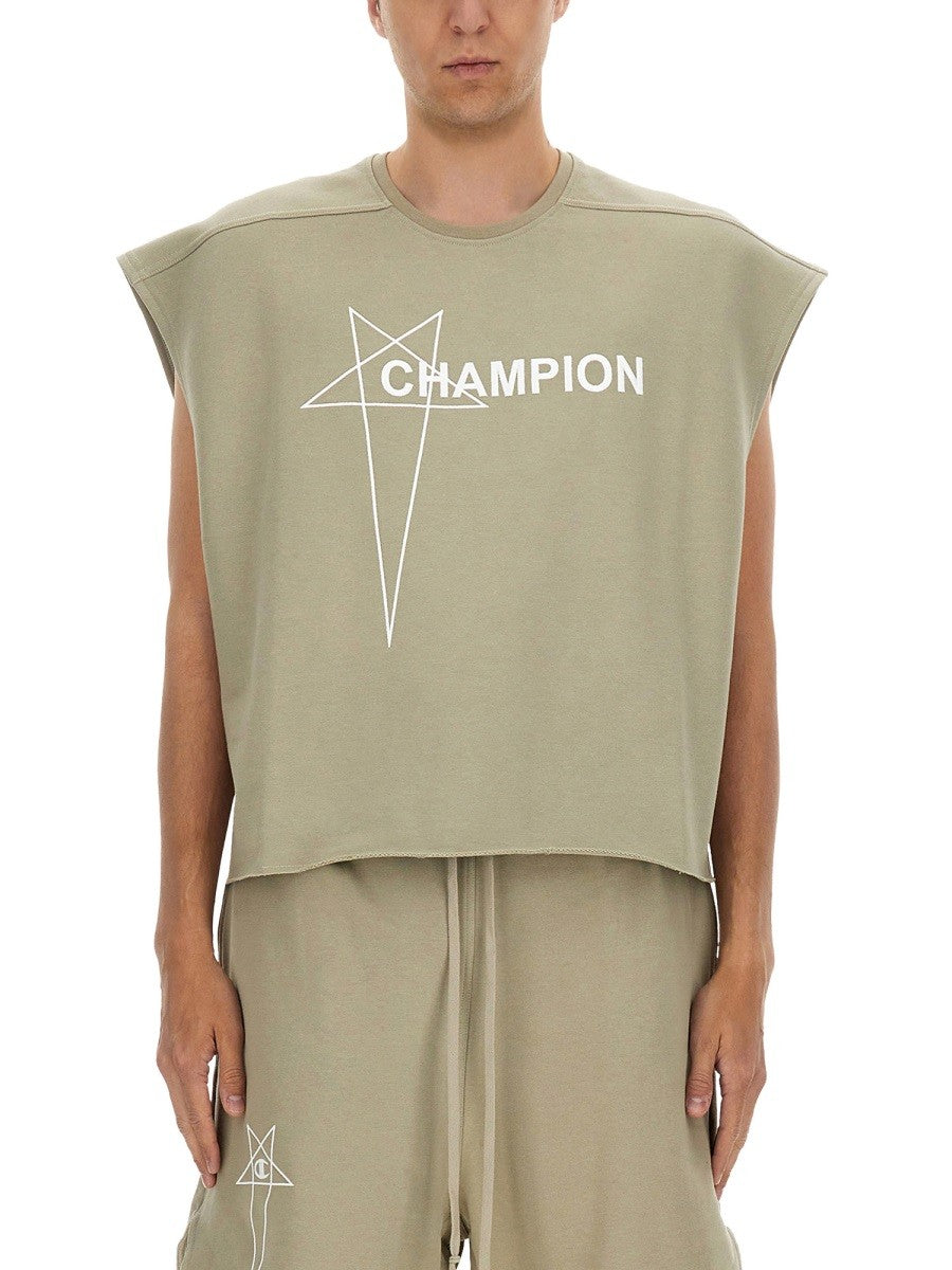 CHAMPION X RICK OWENS CROPPED MICRO TATLIN T-SHIRT