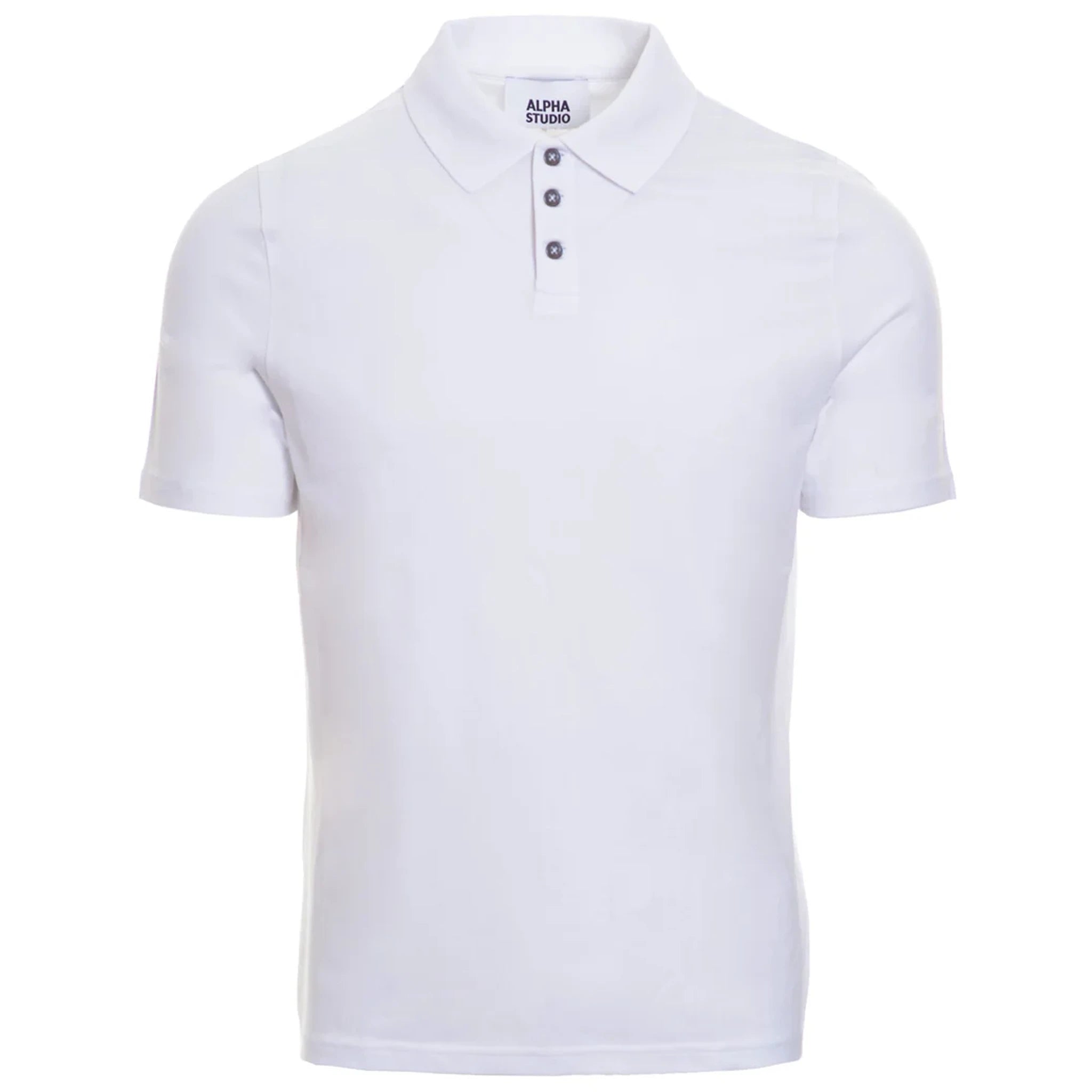 Alpha Studio Polo White Man