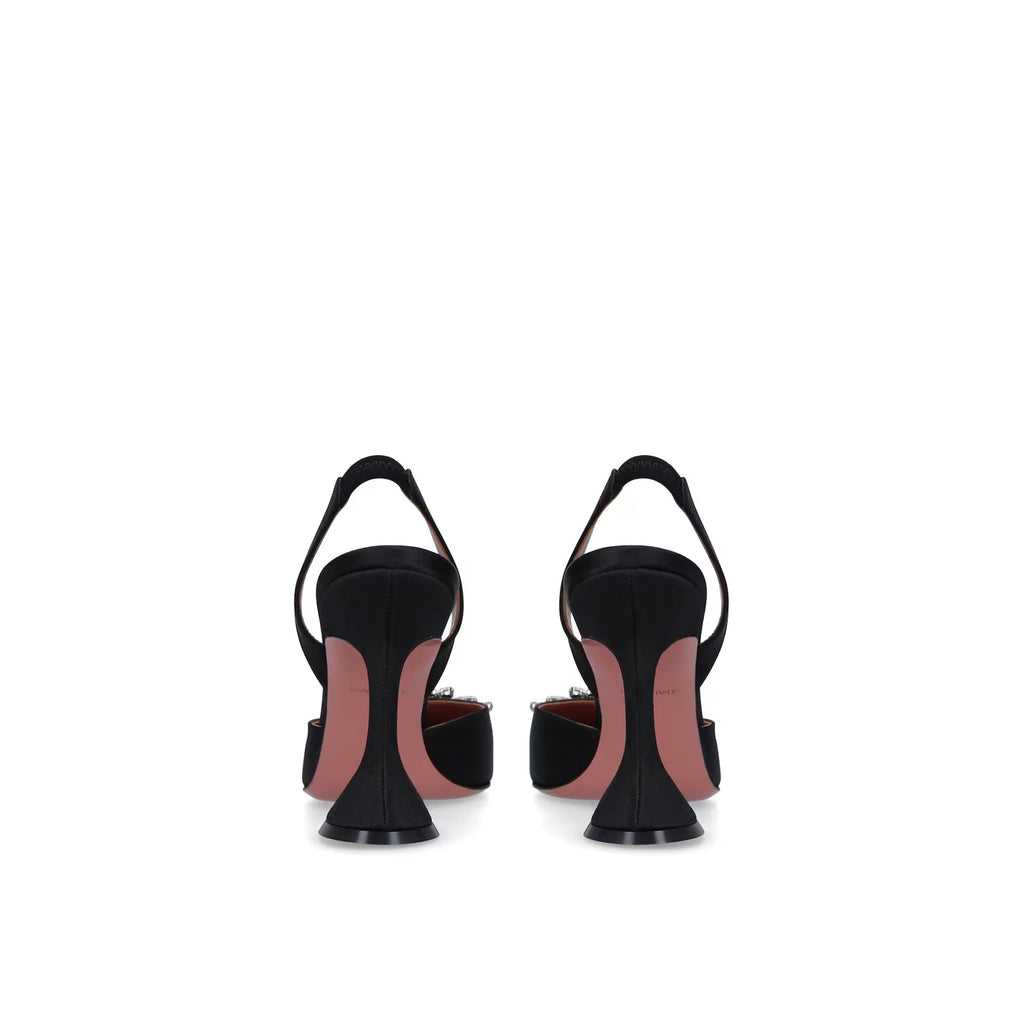 Amina Muaddi Begum 95 Satin Slingback Pumps - WOMEN SHOES - AMINA MUADDI - Tluxy New
