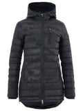 Lightweight Black Down Jacket with Tone-on-Tone Moose Knuckles Print