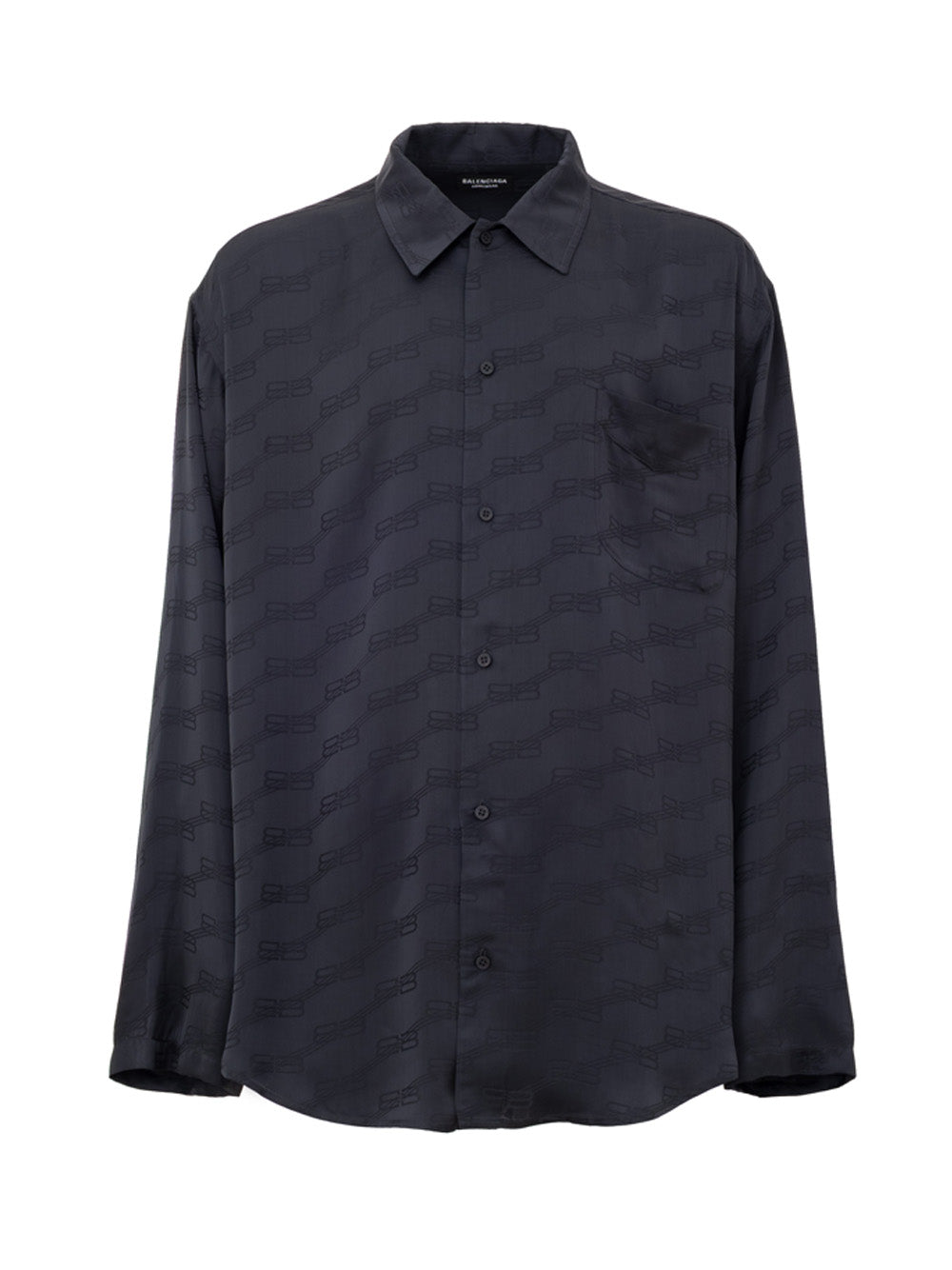 Balenciaga Dark Grey Allover Logo Oversized Homewear Shirt – Siebentaschen