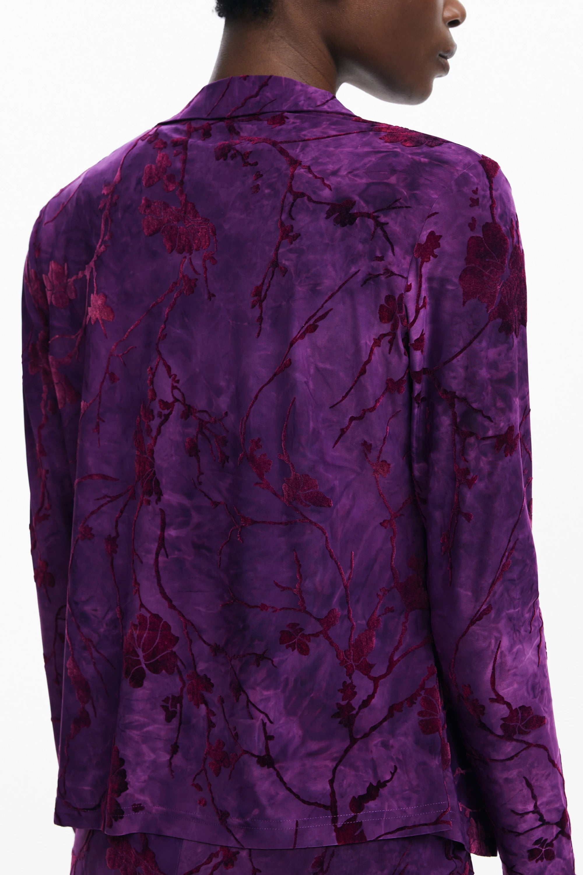DESIGUAL WOMEN&#39;S LONG-SLEEVED PURPLE SHIRT