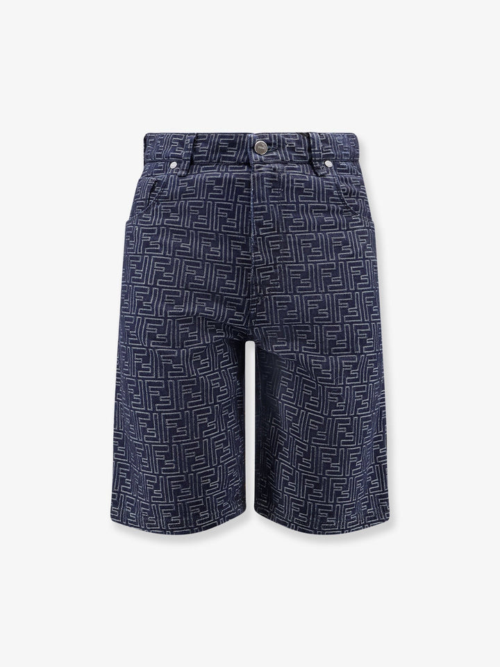 Fendi Denim bermuda shorts with all-over FF logo