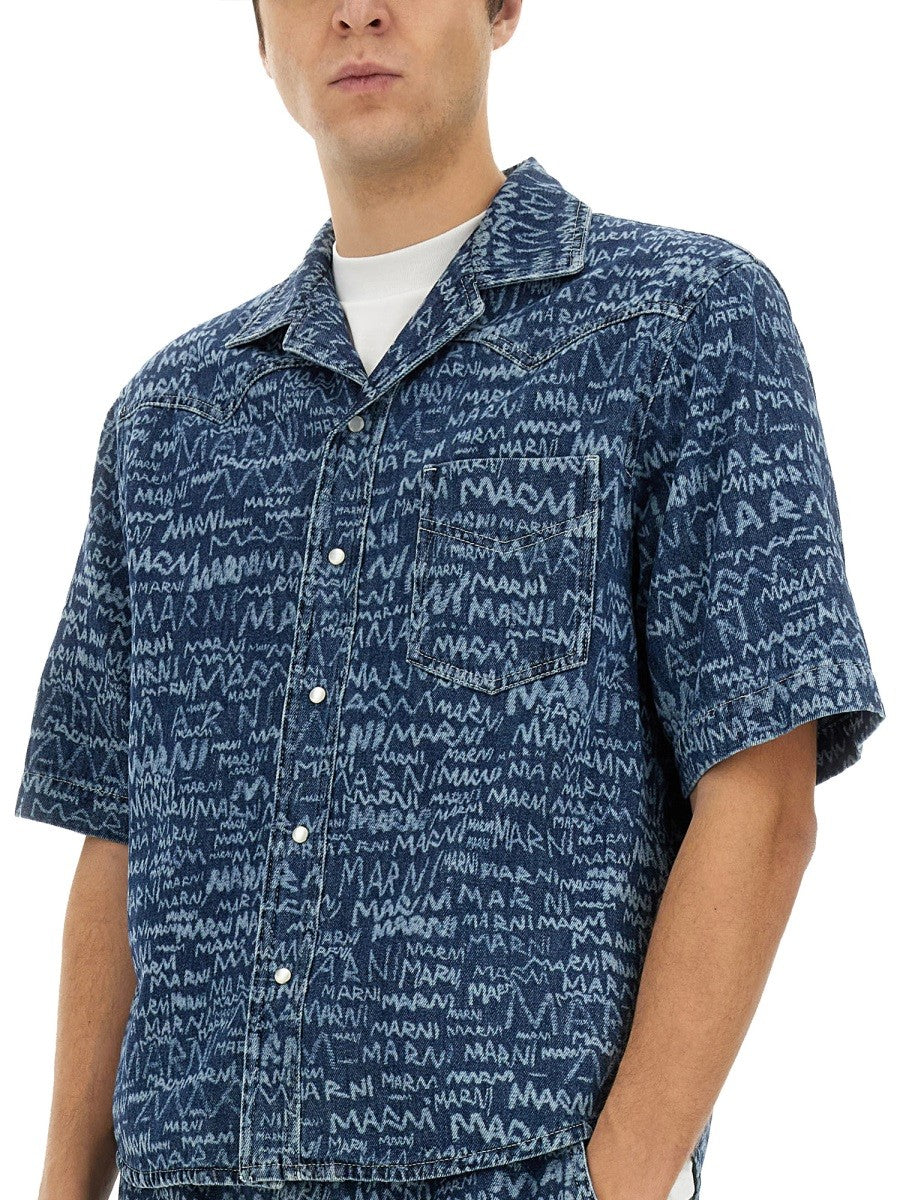 Marni DENIM BOWLING SHIRT