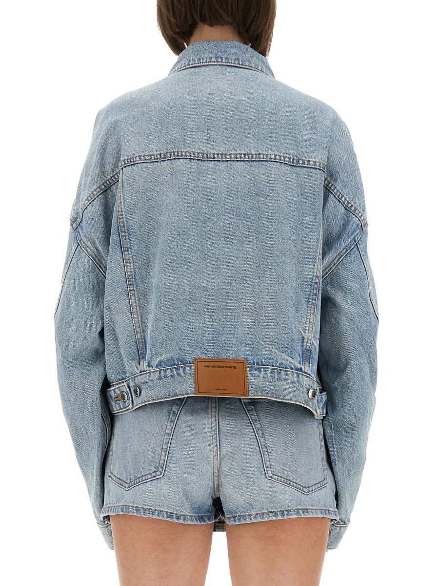 Alexander Wang DENIM CLIP-ON TRUCKER JACKET