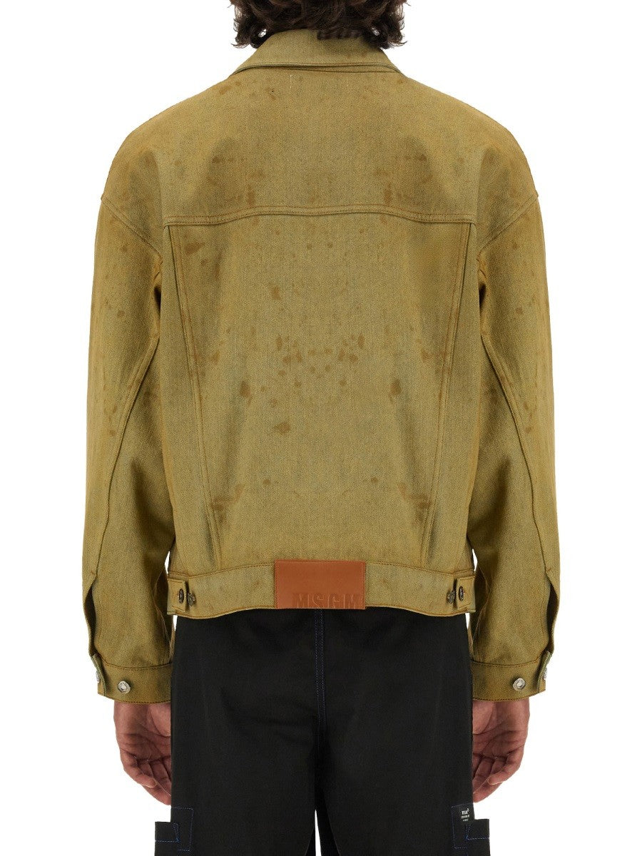 msgm DENIM JACKET DYED IN TEA