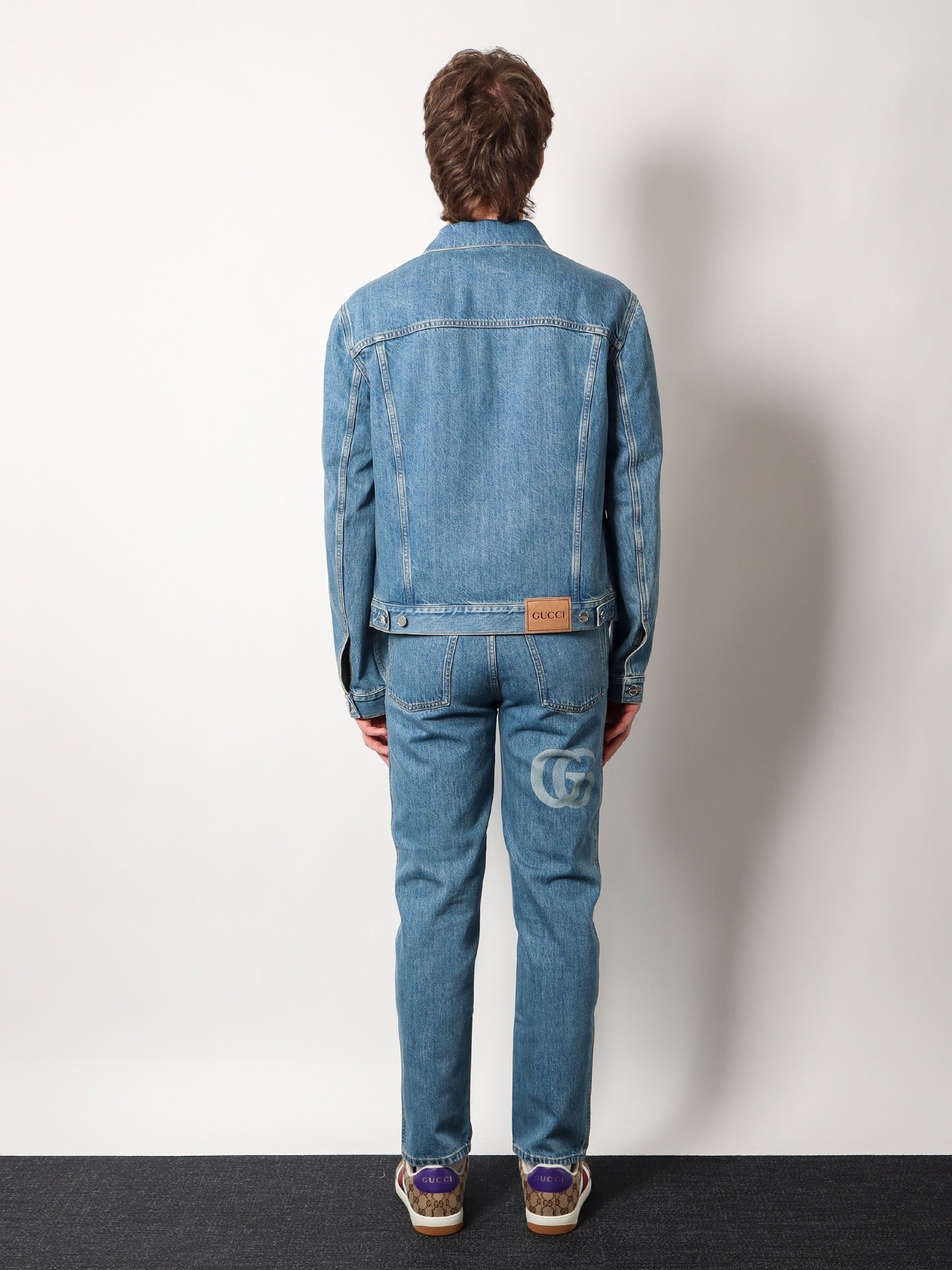 Gucci Denim jacket with lasered double g