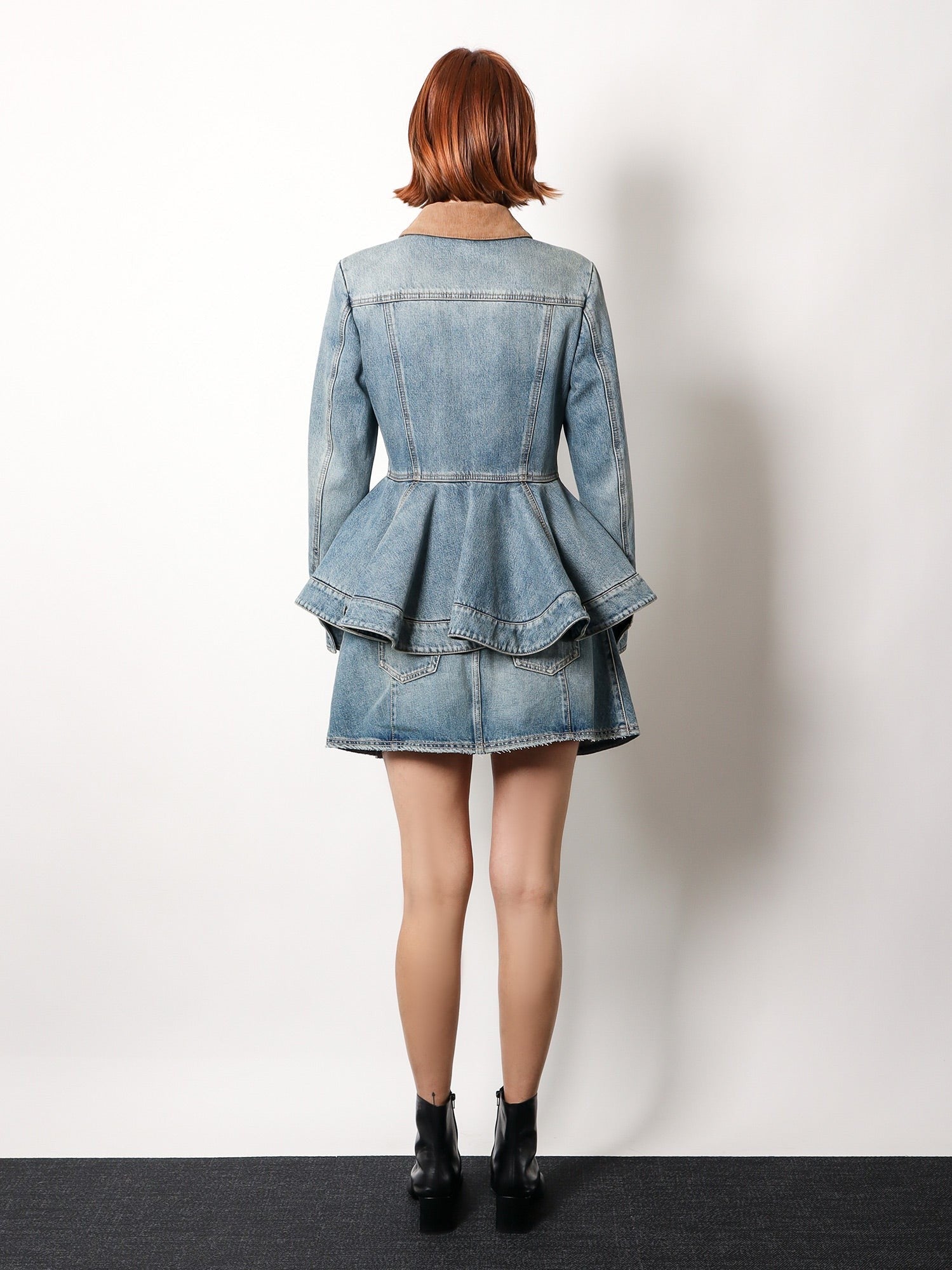 Alexander Mcqueen Denim jacket with volant