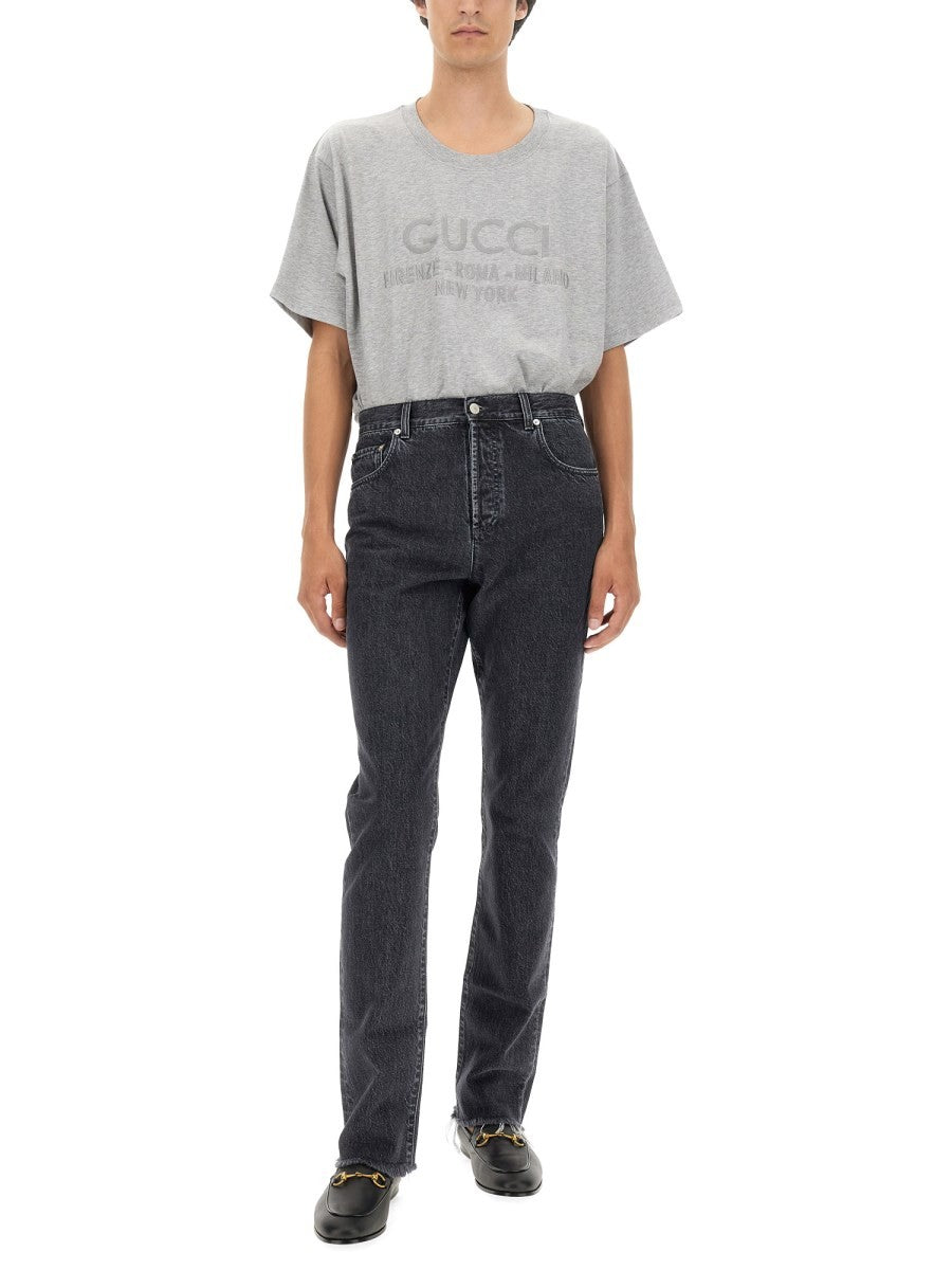 Gucci DENIM PANTS WITH LABEL