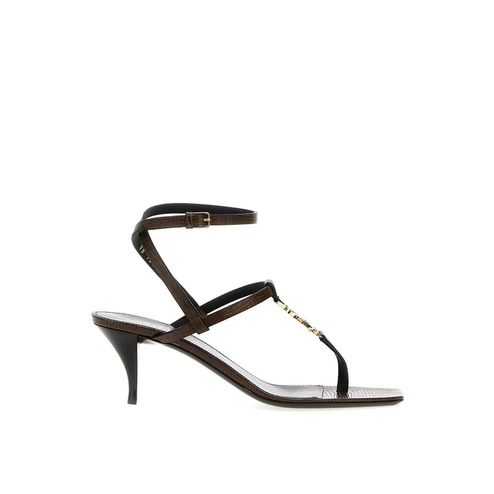 Saint Laurent Cassandra Leather Flip-Flop Sandals