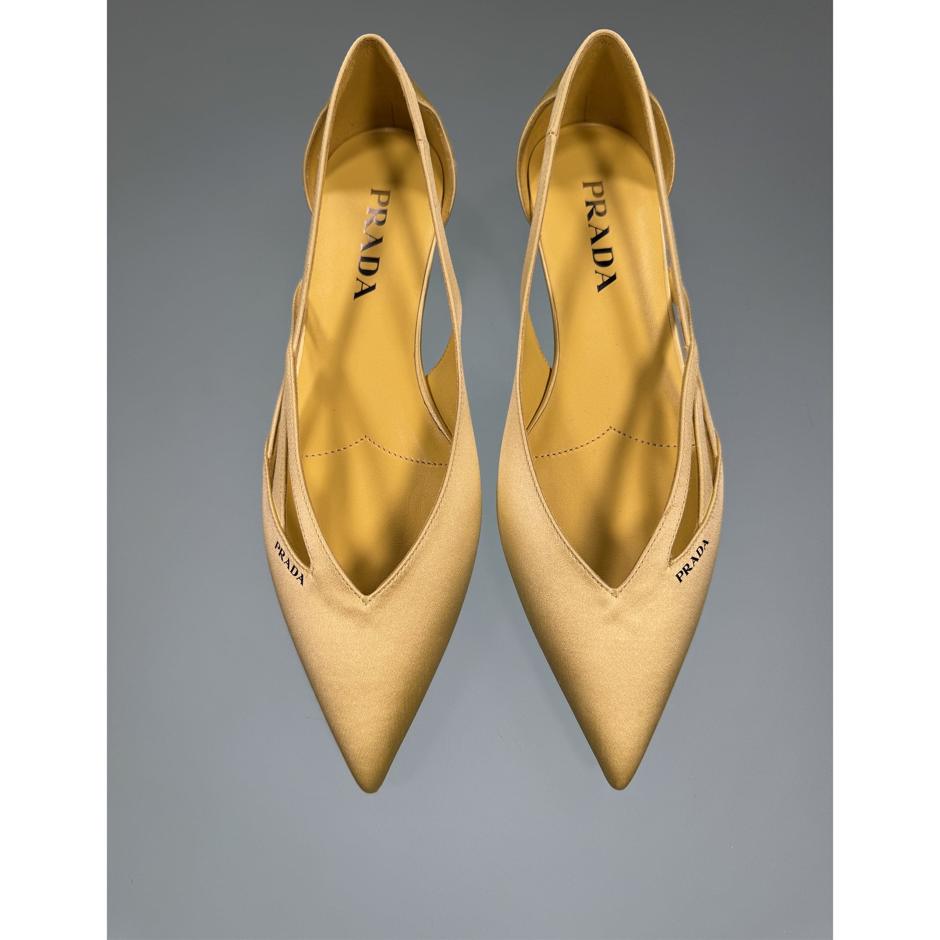 Prada Satin Ballerina Flats - WOMEN SHOES - PRADA - Tluxy New