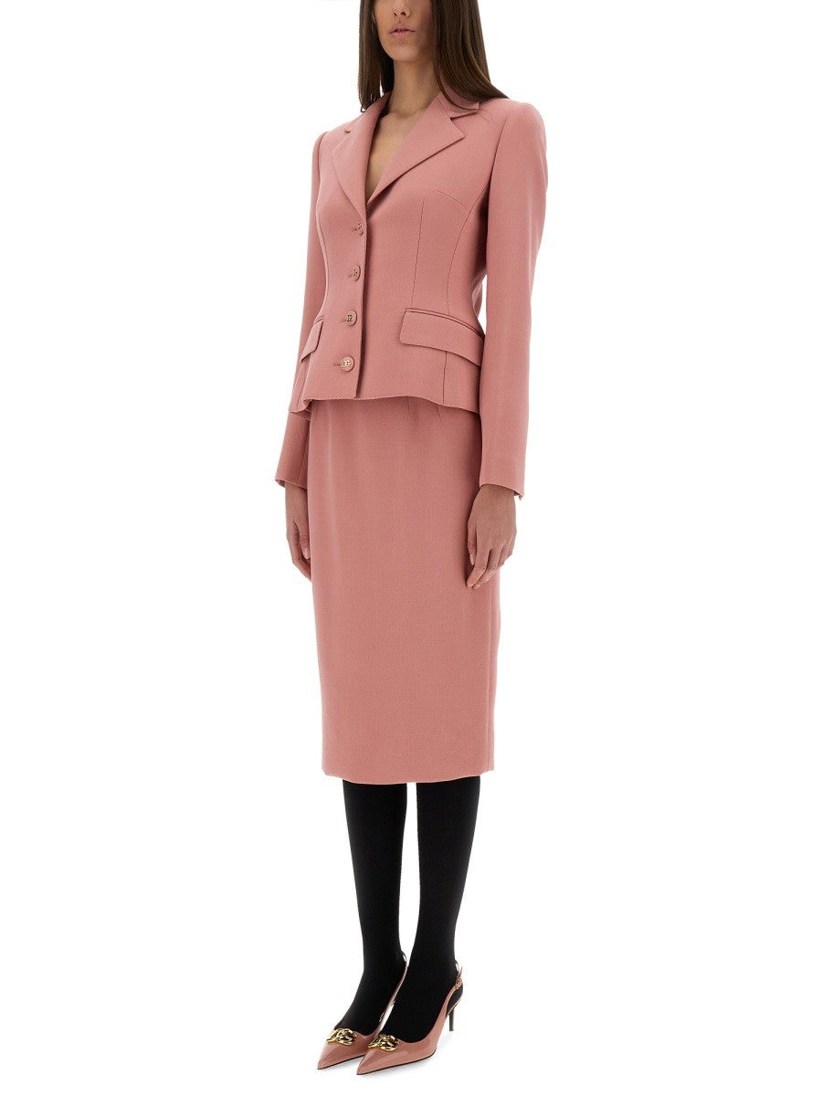 Dolce & Gabbana DG LOGO LONGUETTE PENCIL SKIRT