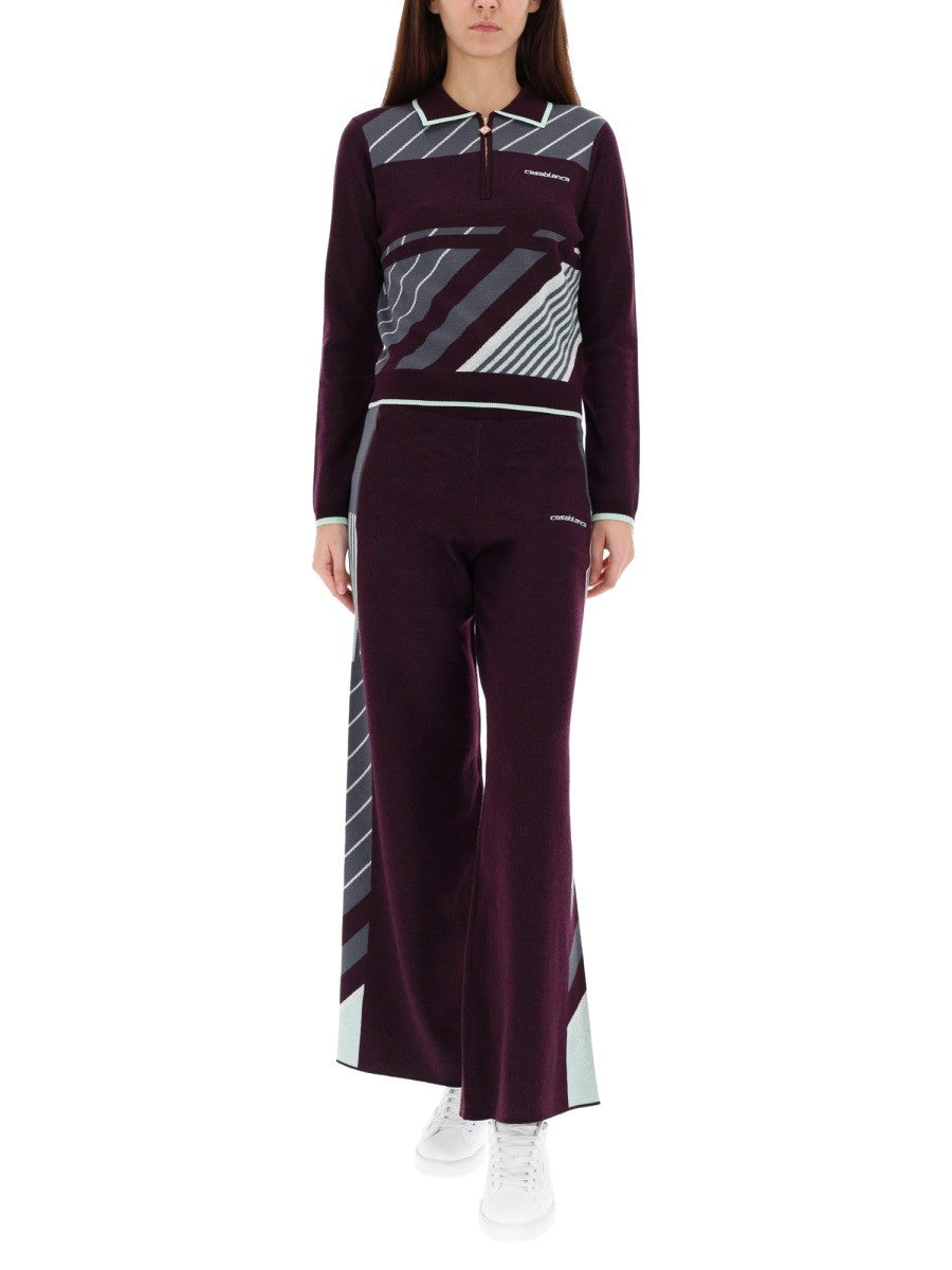 CASABLANCA "DIAGONAL" TENNIS PANTS