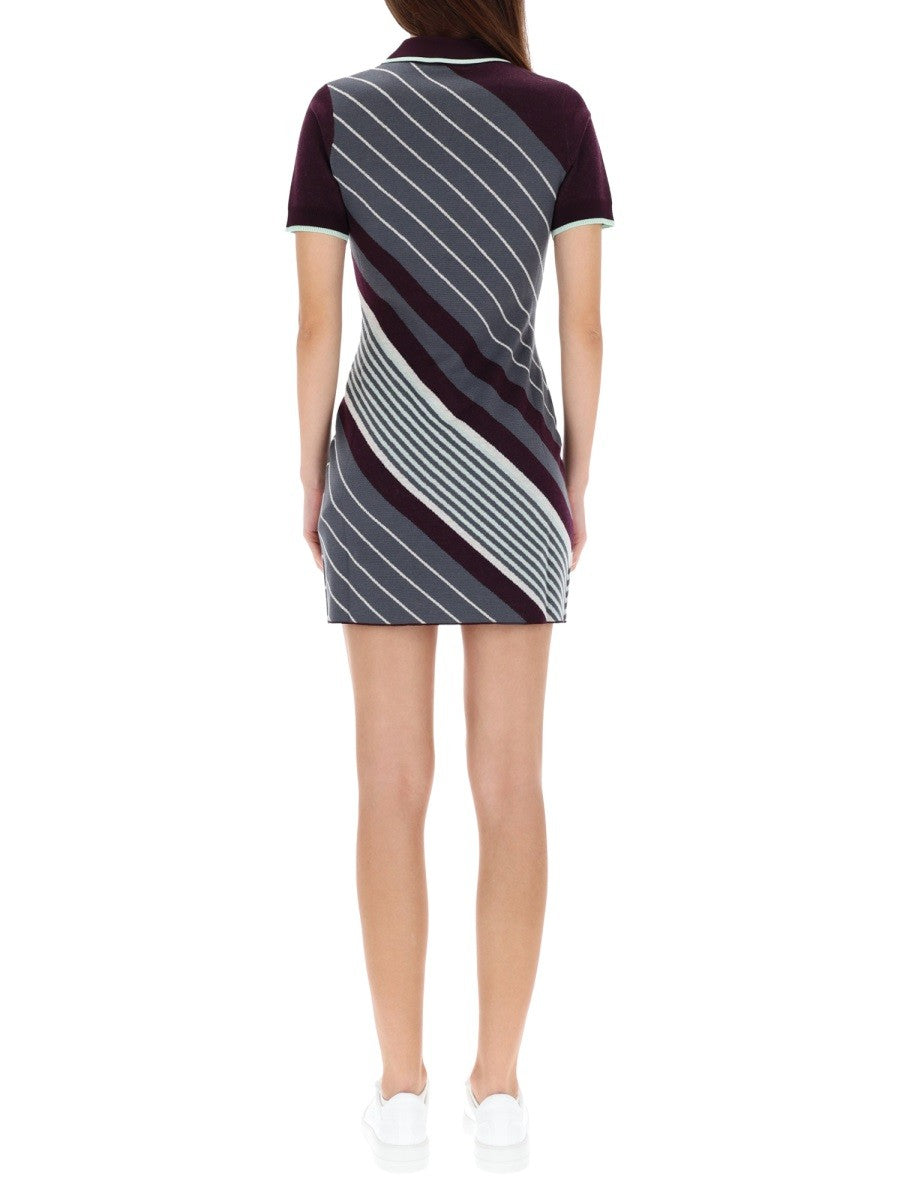 CASABLANCA "DIAGONAL" TENNIS POLO DRESS