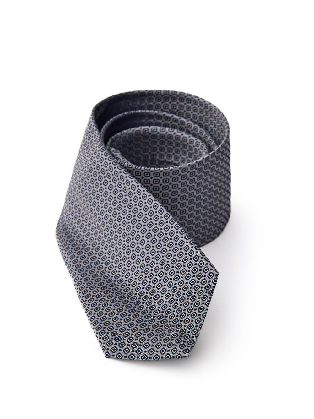 Jil Sander Grey Print Silk 7cm Tie