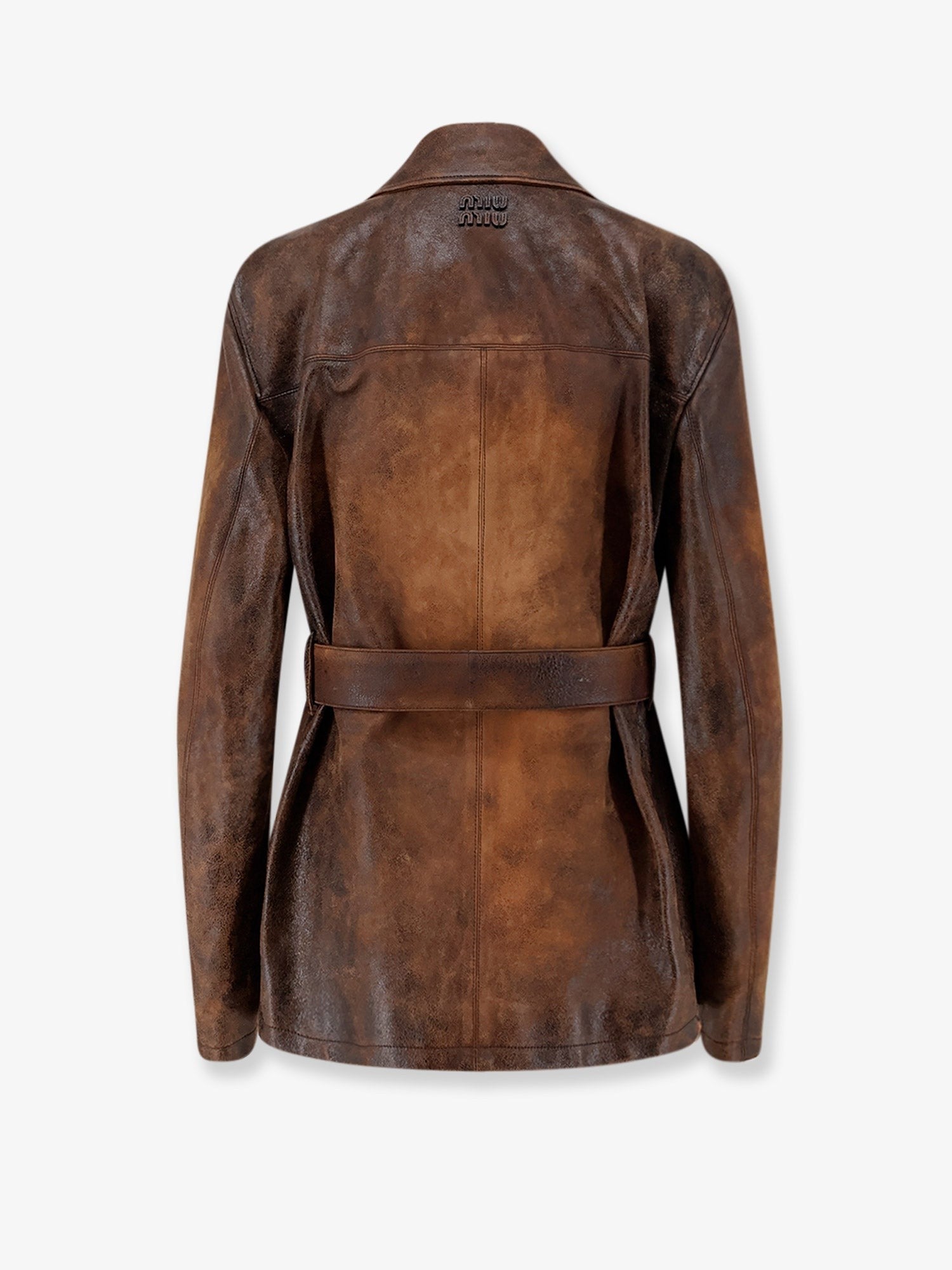 Miu Miu Double-breasted vintage effect suede jacket