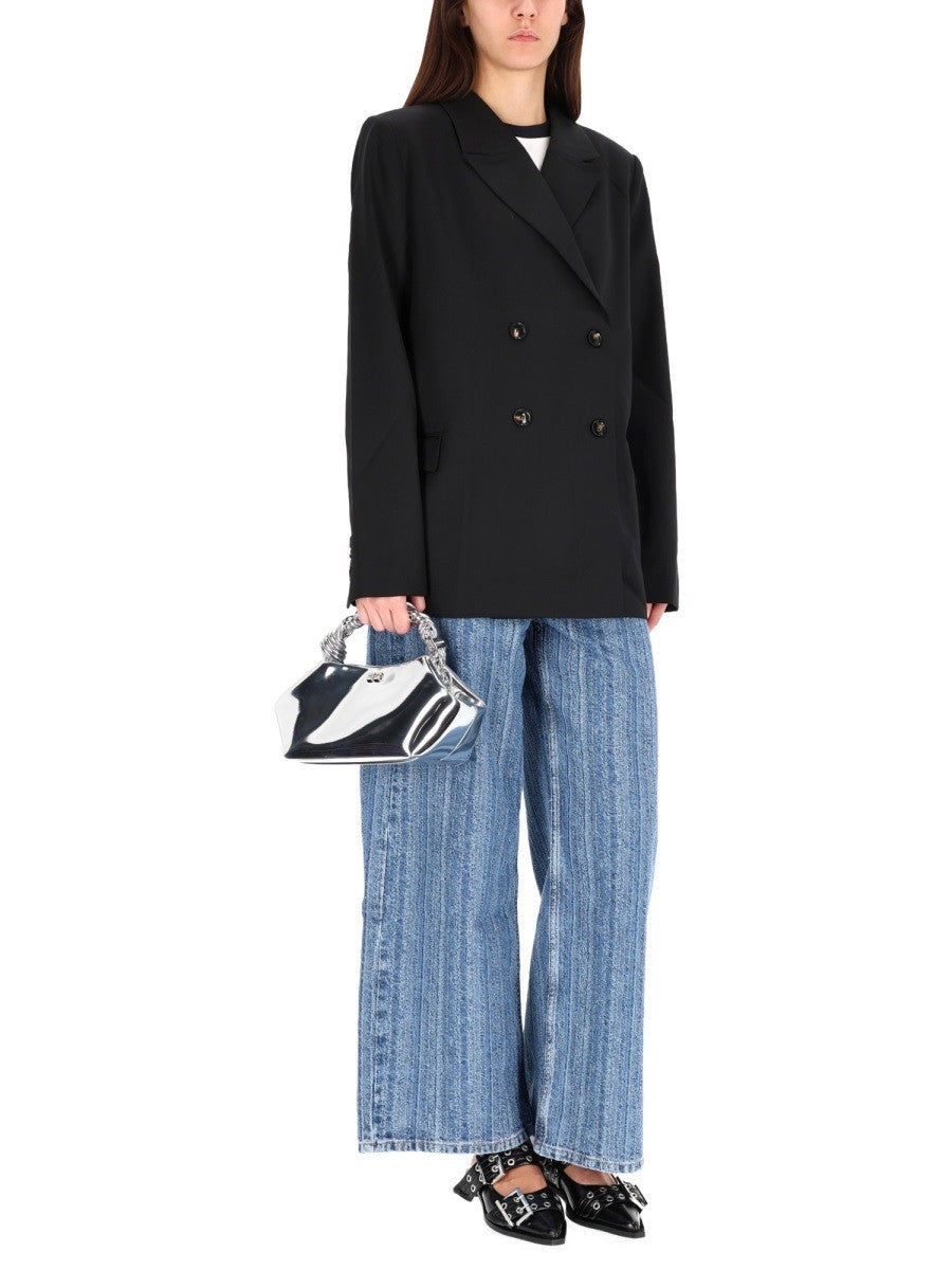 GANNI DOUBLE-BREASTED WOOL JACKET