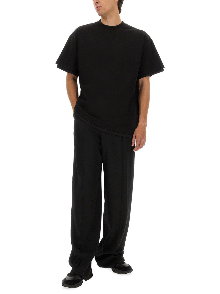 JIL SANDER DOUBLE LAYER COTTON T-SHIRT