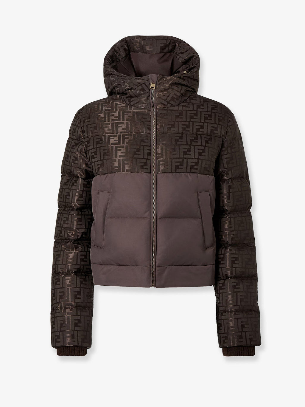 Fendi Down Jacket with FF Jacquard insert