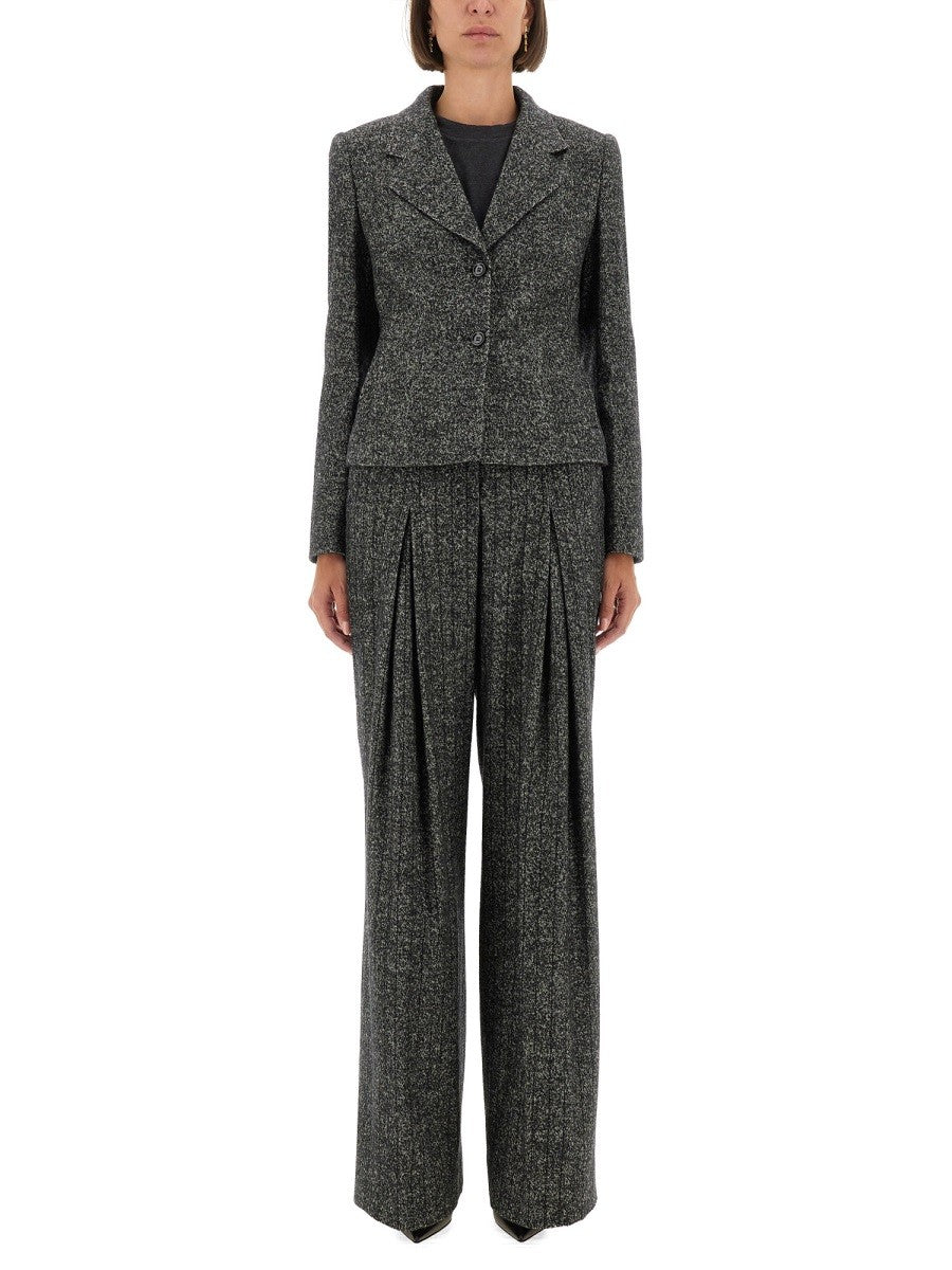 Dolce & Gabbana SINGLE-BREASTED JACKET IN WOOL BLEND DOT