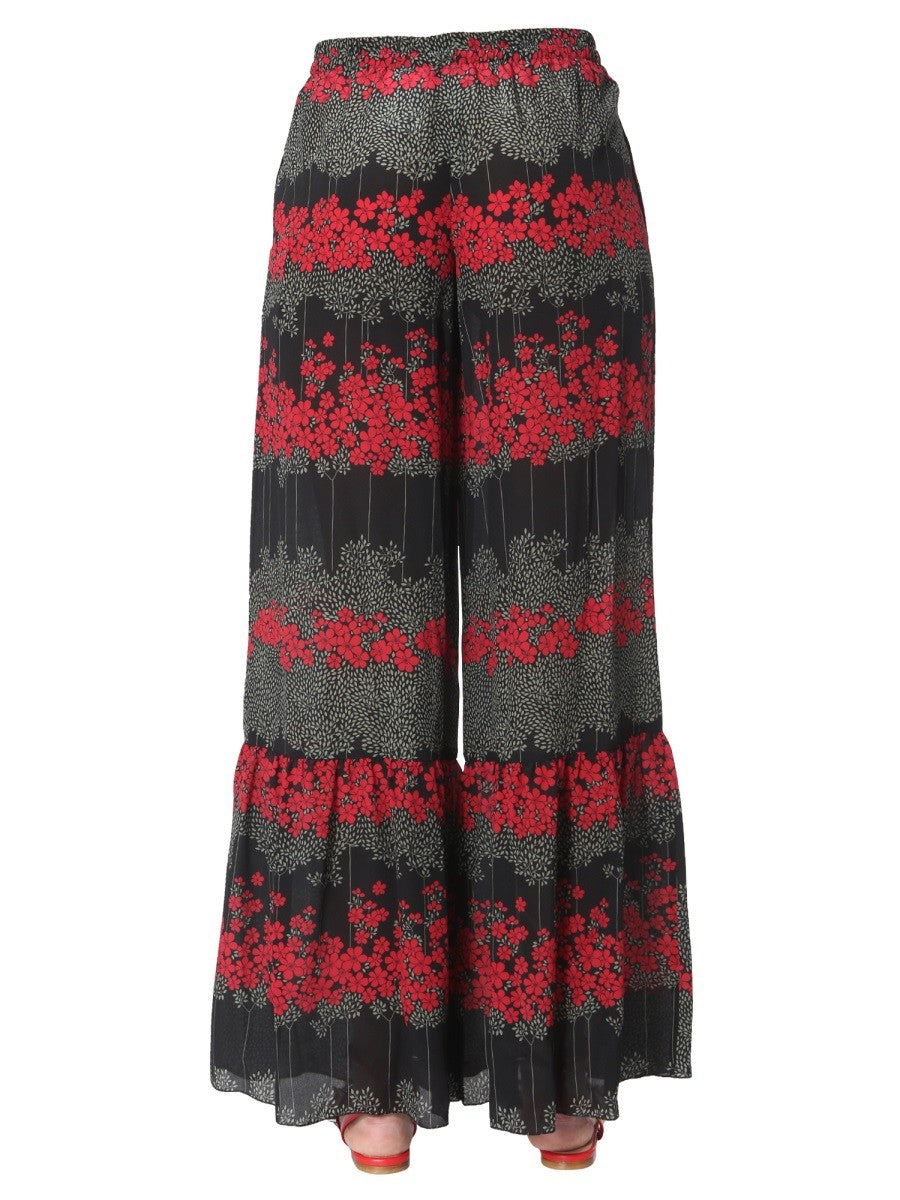 RED VALENTINO DREAMING PEONY PRINT TROUSERS