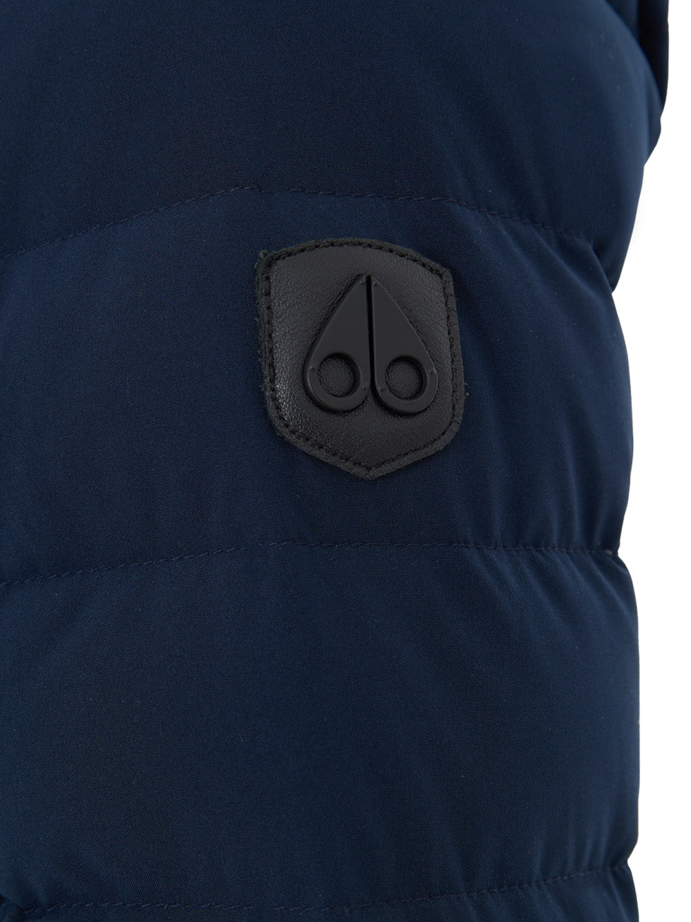 Lightweight Down Jacket with Moose Knuckles Fur Collar in Blue