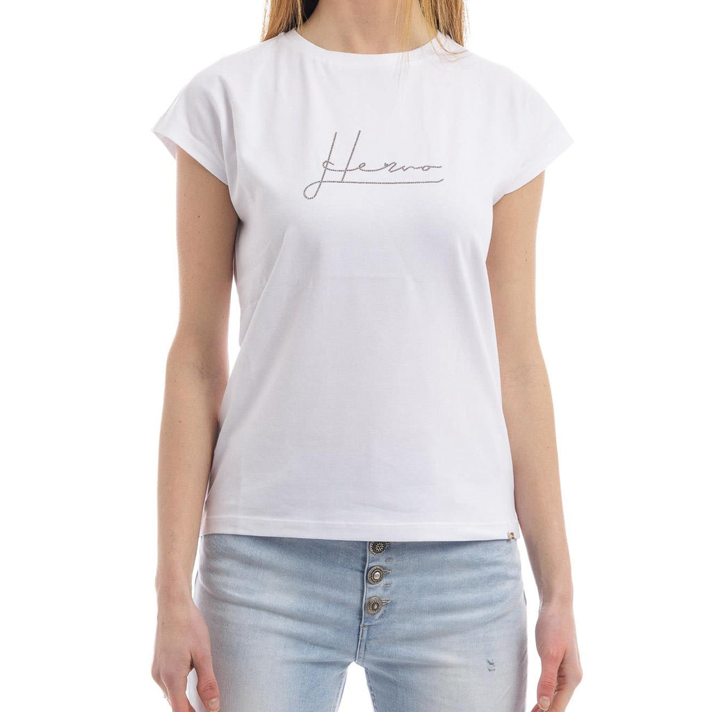 Herno Crystal-Embellished Logo T-shirt – Siebentaschen