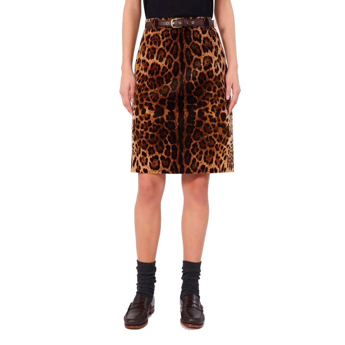 Max Mara Leopard Falange Skirt