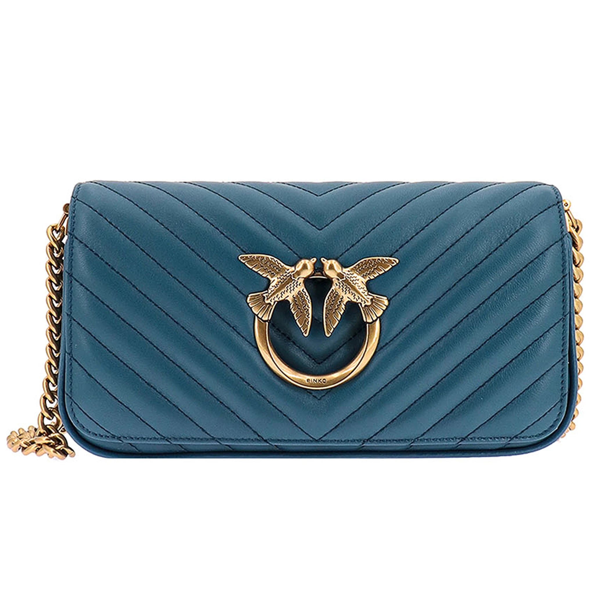Pinko Crossbody Bags Blue Woman
