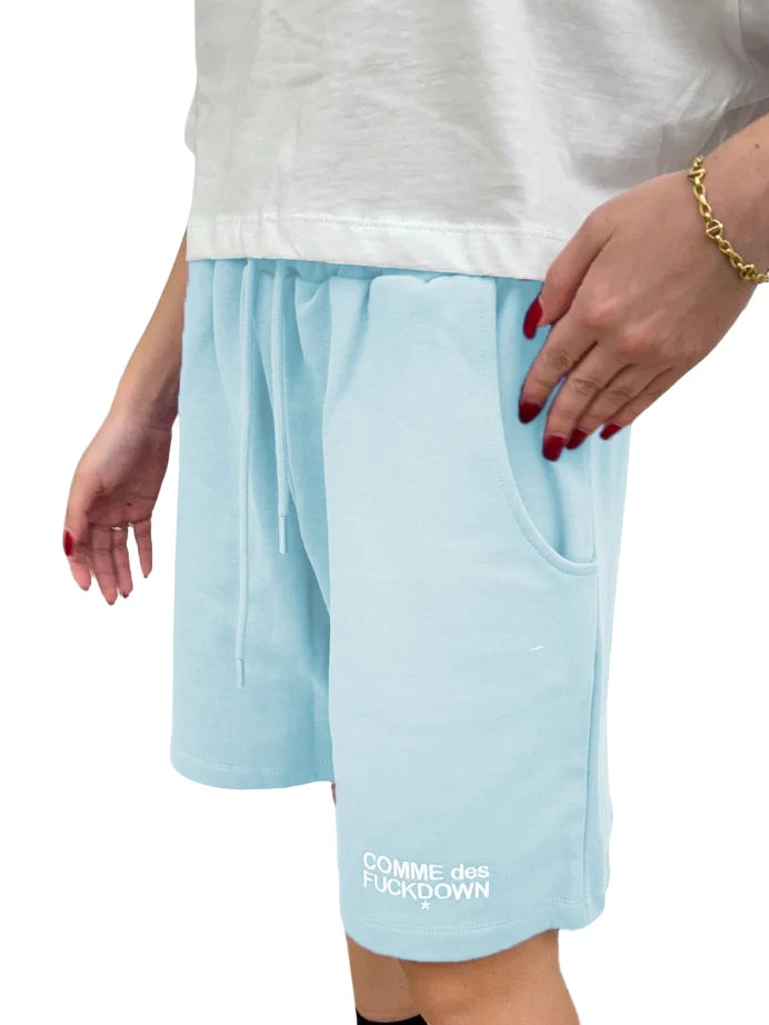 Comme Des Fuckdown shorts Light Blue Woman
