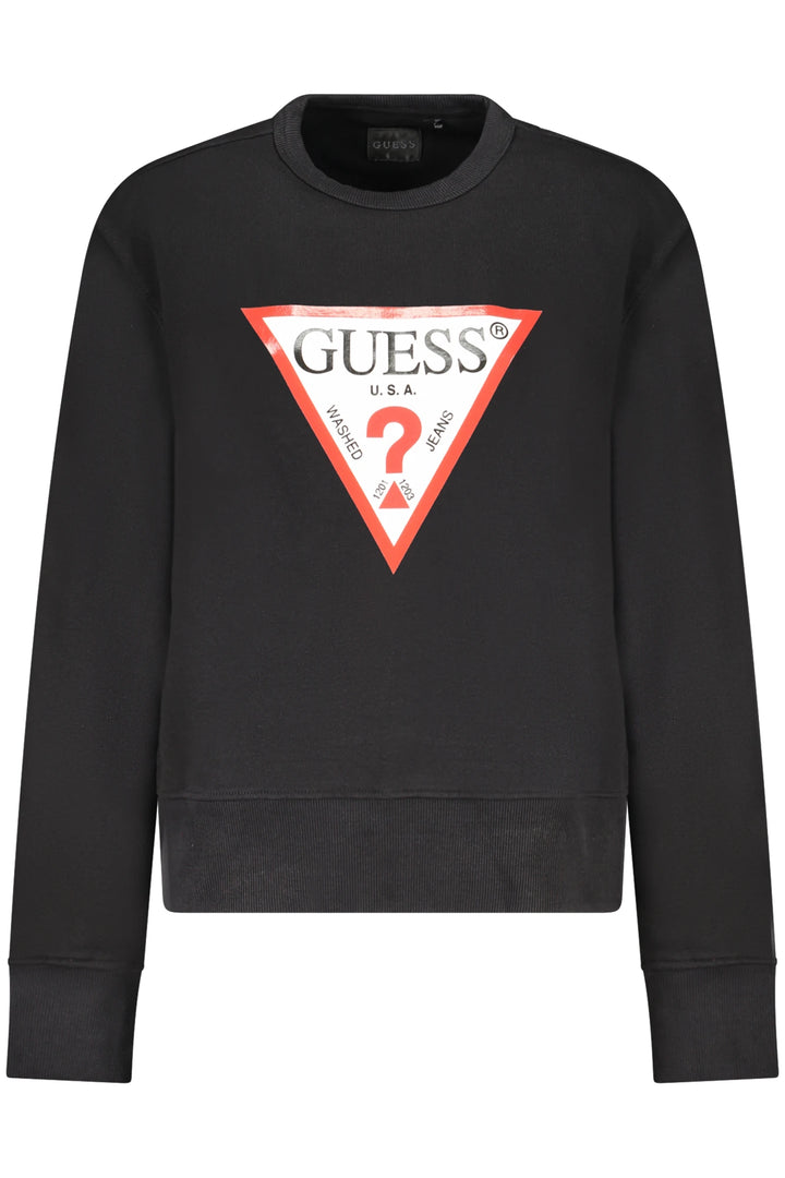GUESS JEANS WOMEN&#39;S BLACK ZIP-UP SWEATSHIRT