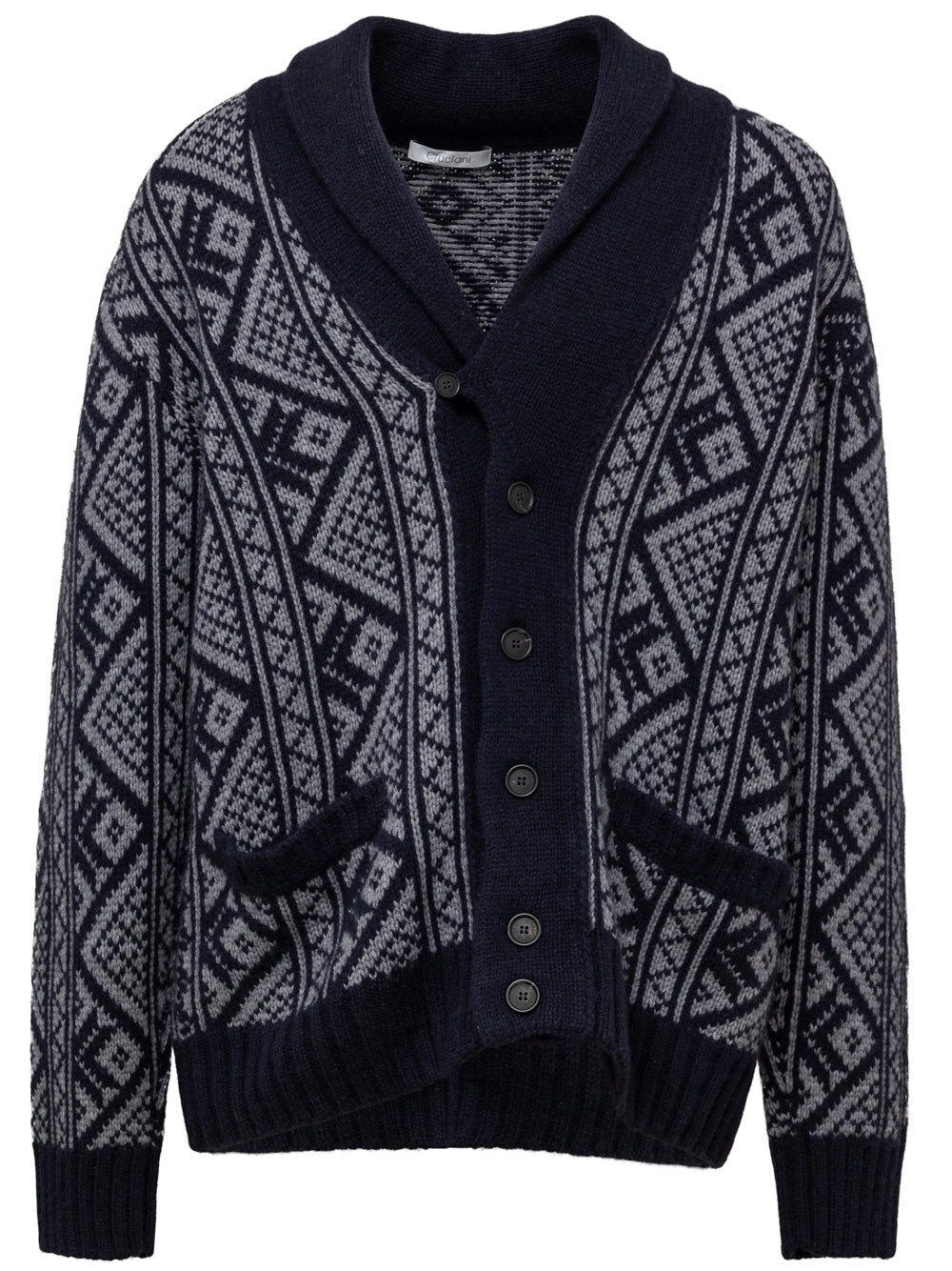Cruciani Blue Cashmere Cardigan.