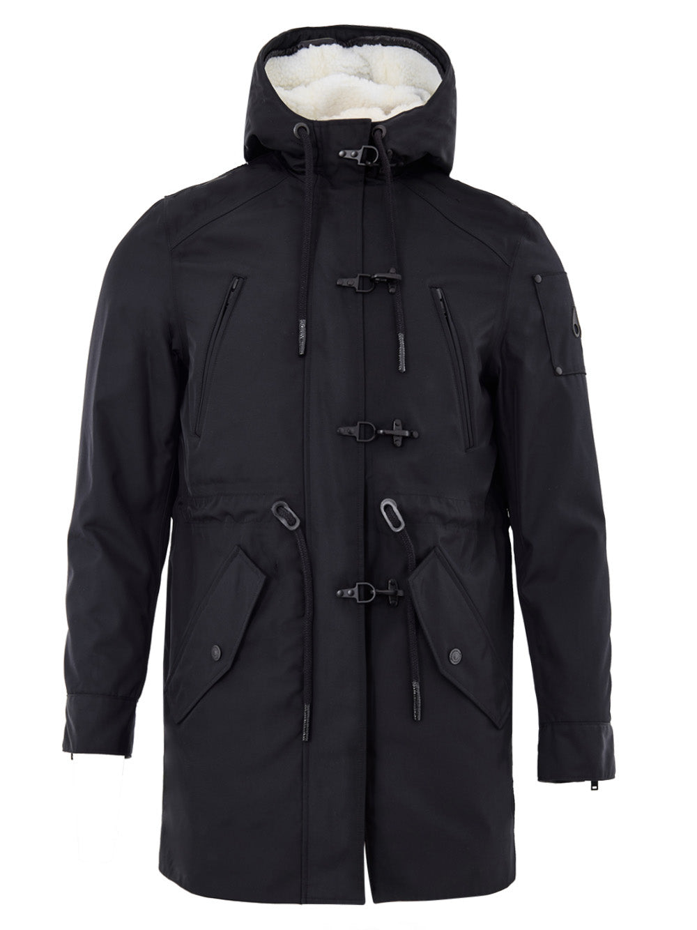 Moose Knuckles Blue Parka Jacket with Drawstring