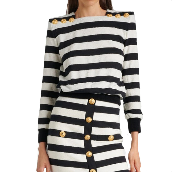 Balmain Striped Jersey Top