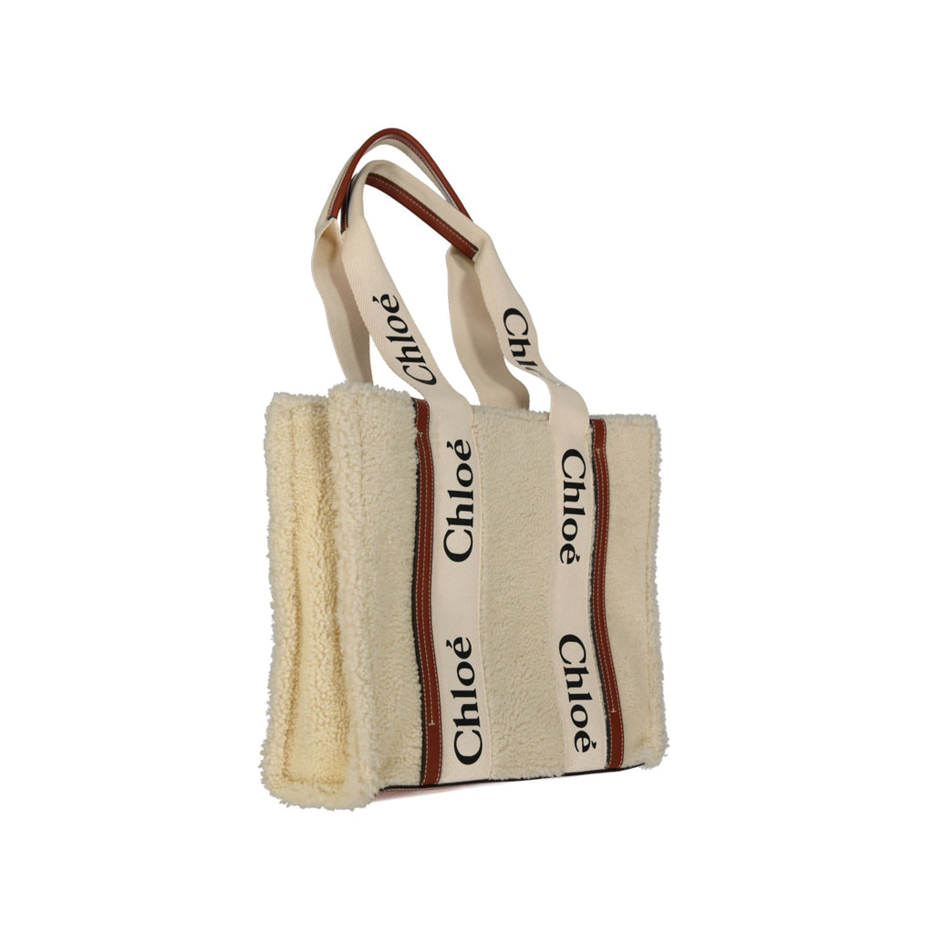 Chloé Woody Shearling Tote Bag