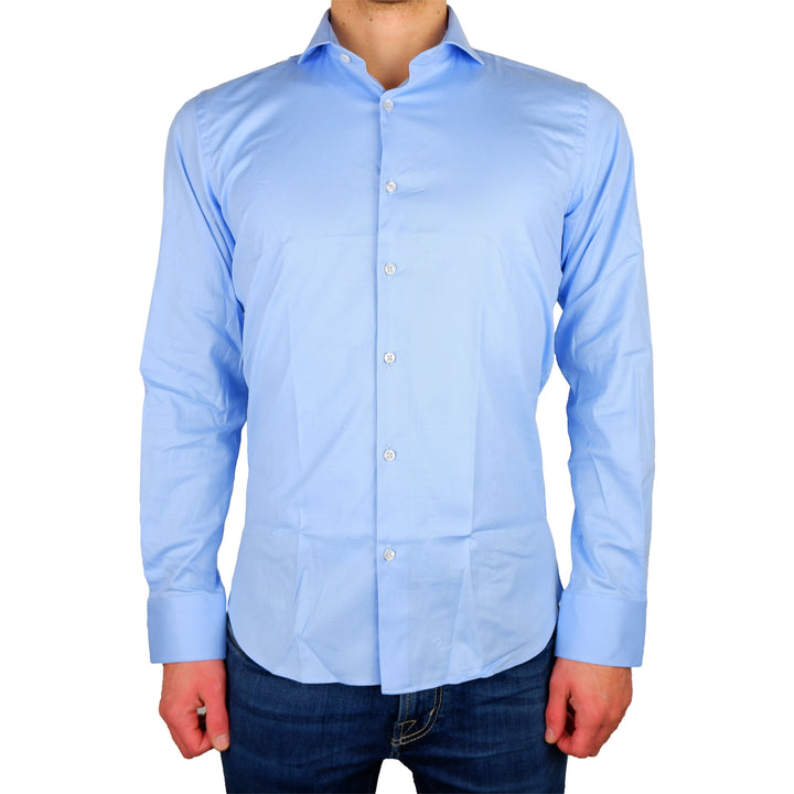 100% Milano Shirts Light Blue Man