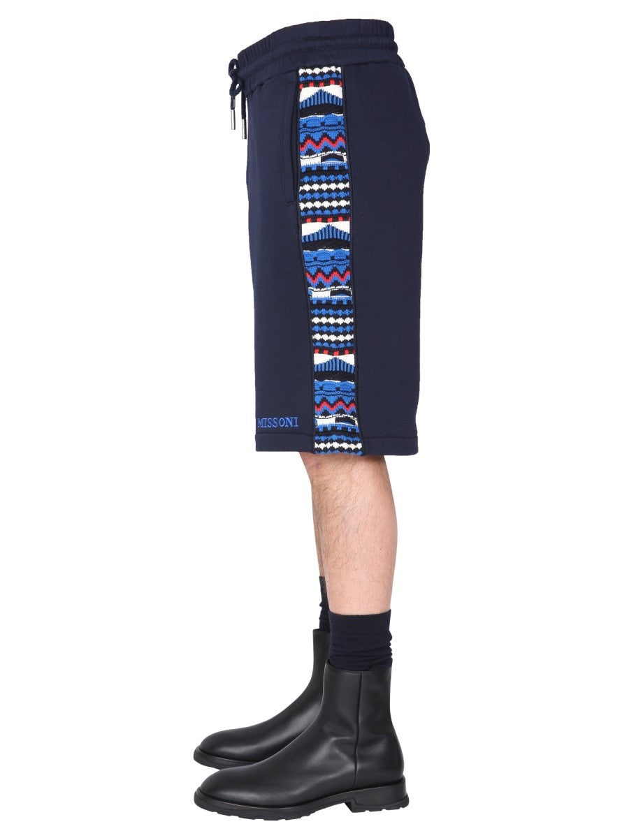 Missoni EMBROIDERED LOGO AND JACQUARD INSERT BERMUDA