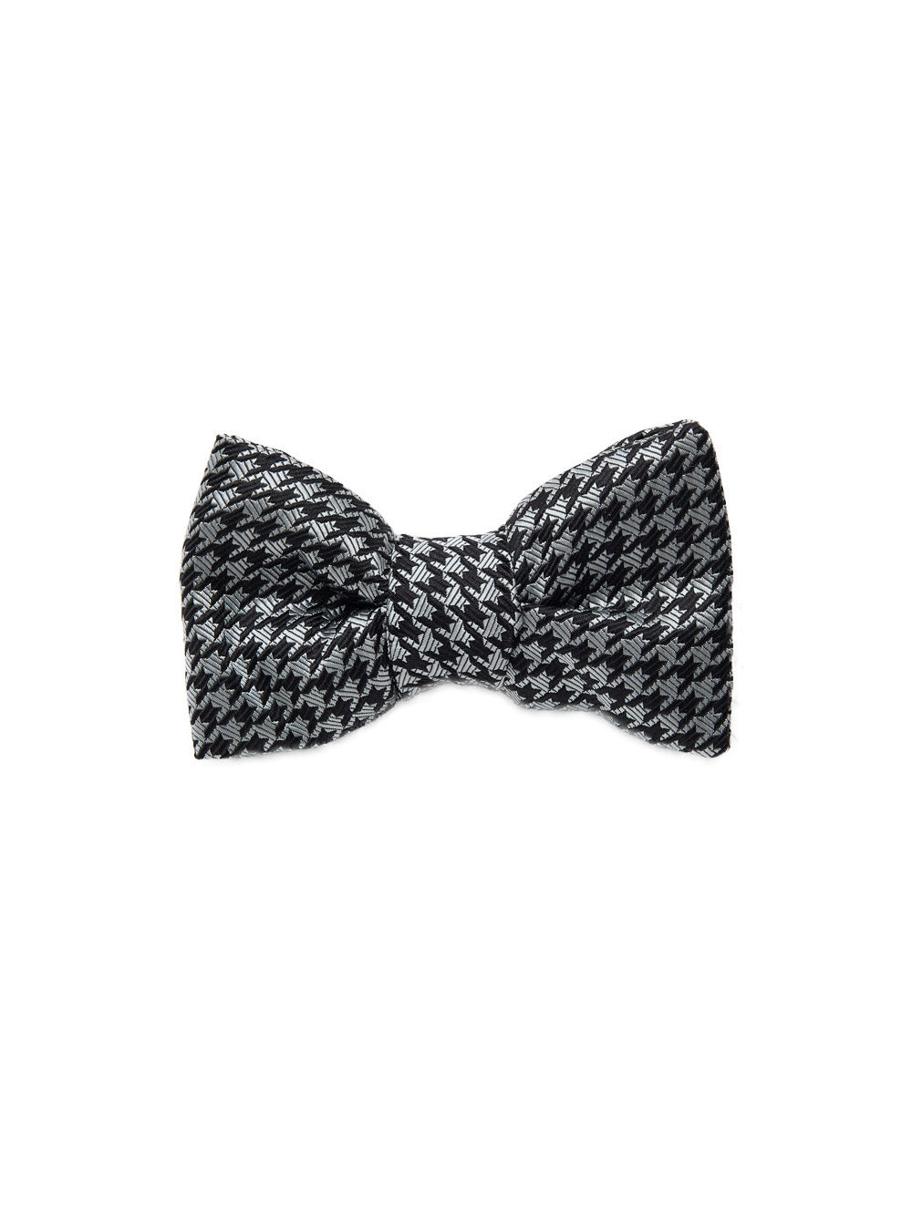 Tom Ford Gray/Black Houndstooth Print Silk Bow Tie