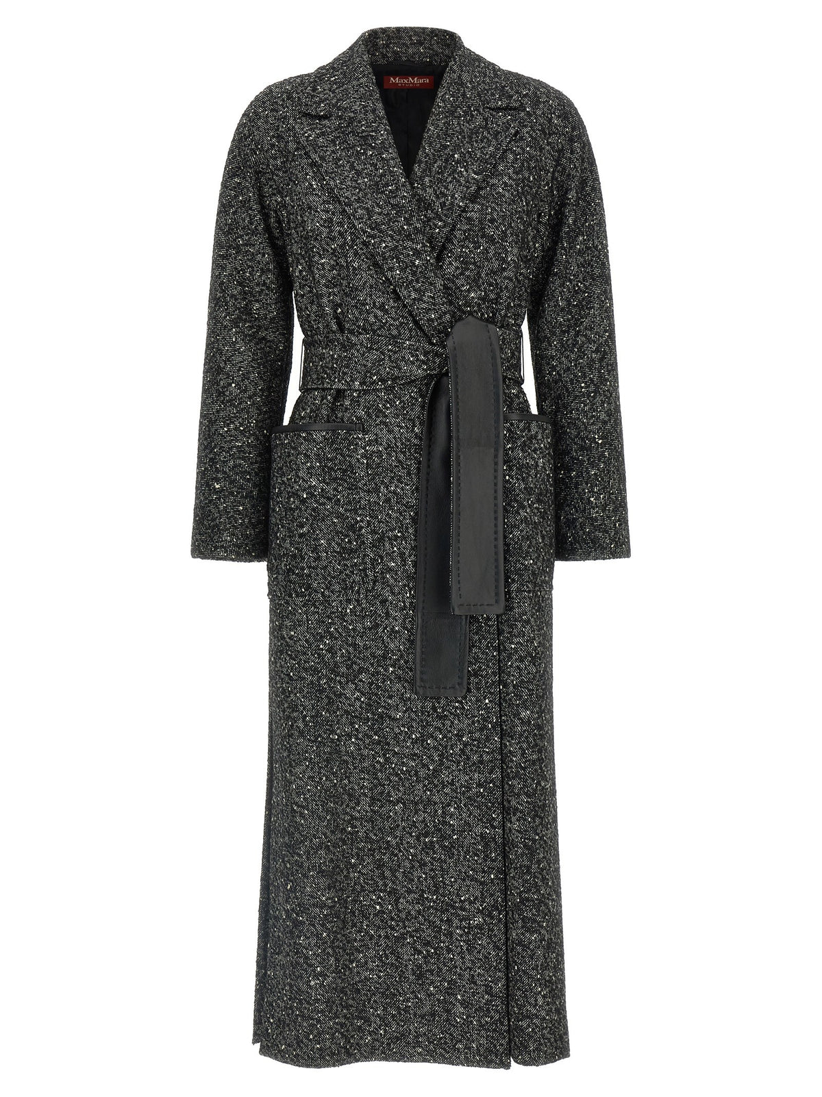 Max Mara Studio Eroso Coat White/Black